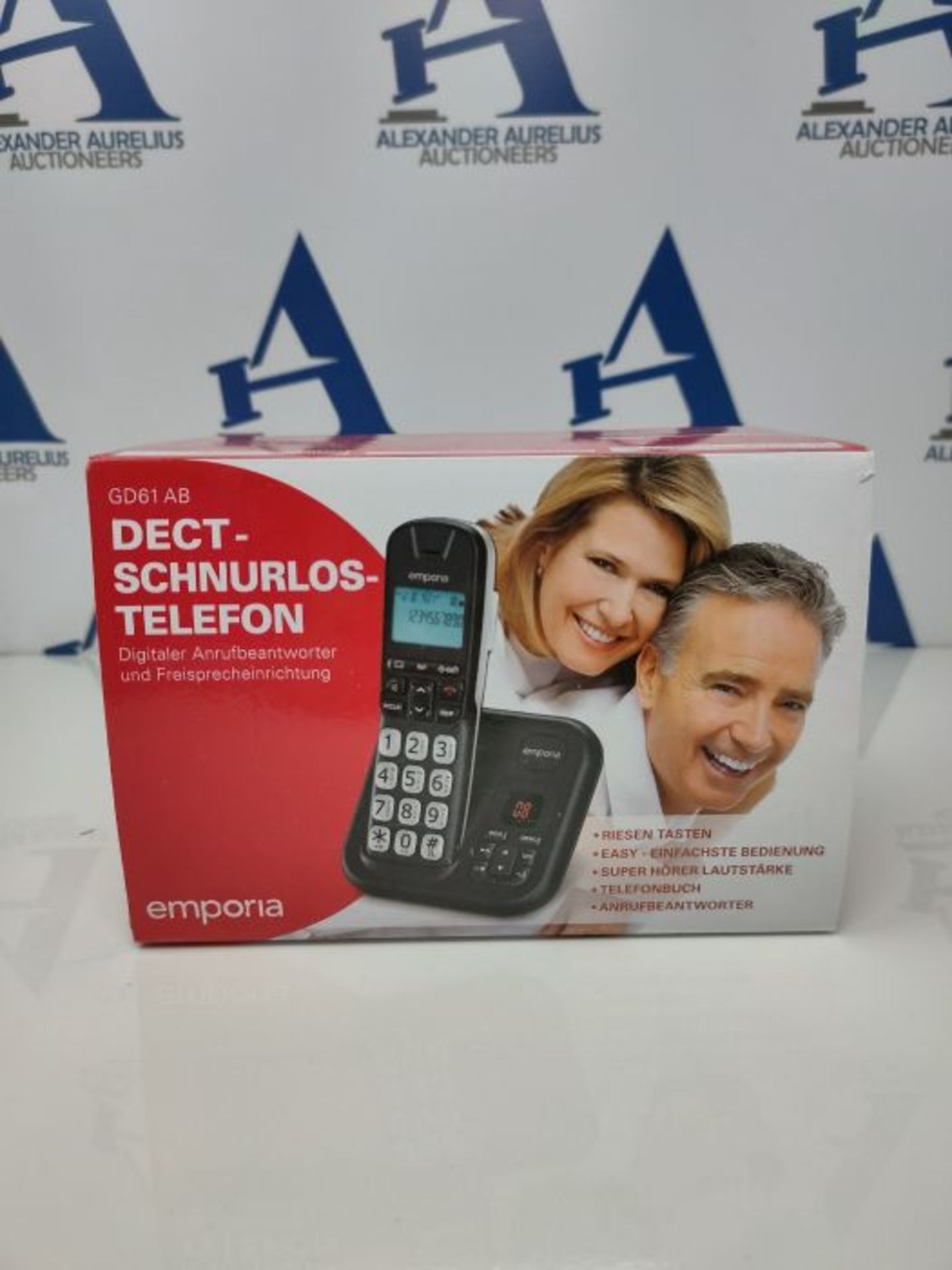 Emporia GD61AB, Telefono Cordless, Portatile DECT, Display illuminato, Segreteria tele