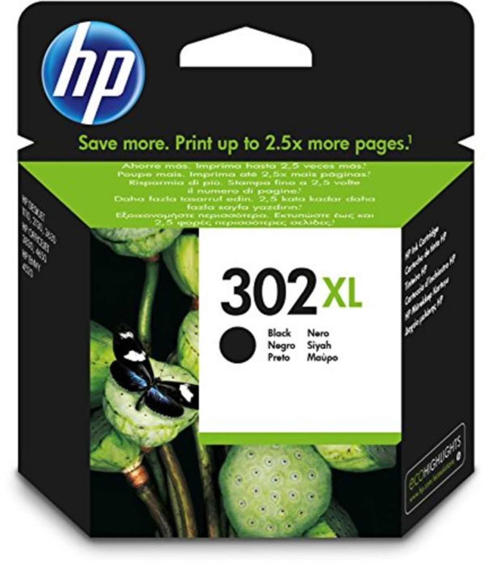 HP F6U68AE 302XL High Yield Original Ink Cartridge, Black, Single Pack