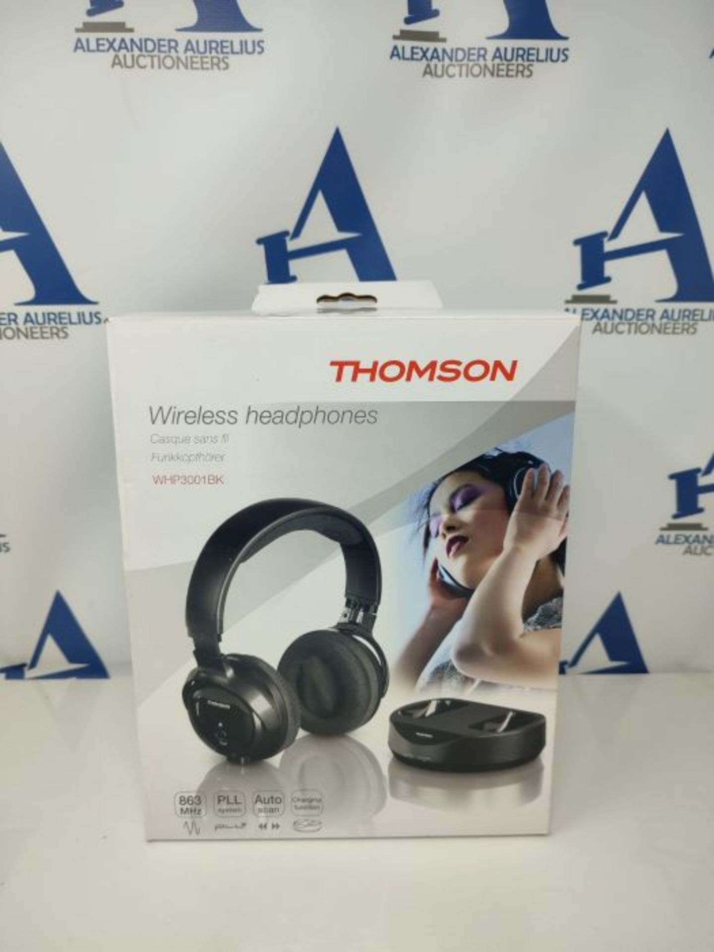 Thomson WHP 3001 Wireless Headphones for Portable Music Players 863 MHz, Black - Image 2 of 3