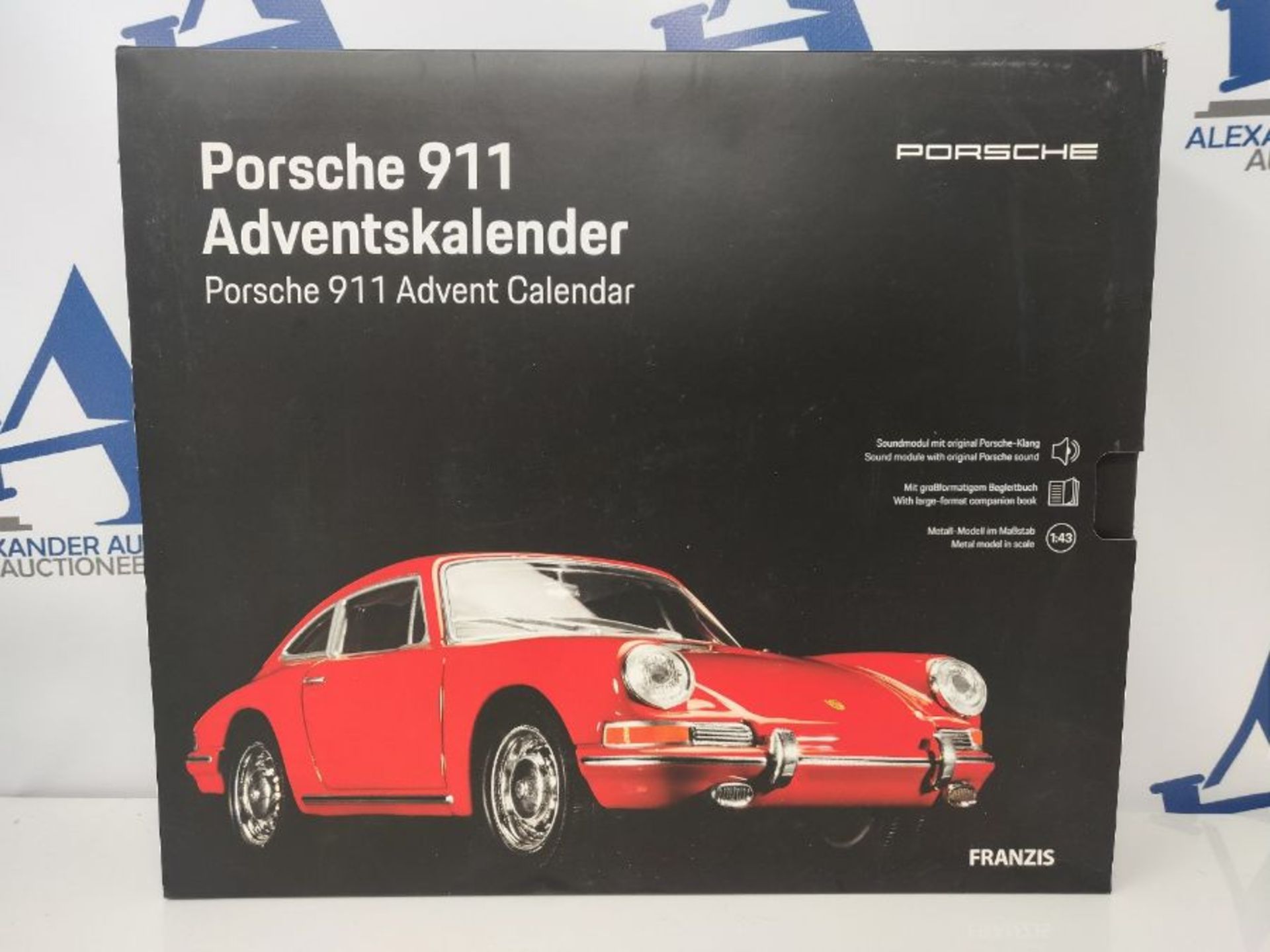 RRP £53.00 Franzis Porsche 911 55199-3 Advent Calendar Red Vehicle Kit Scale 1:43 with Sound Modu - Image 2 of 3