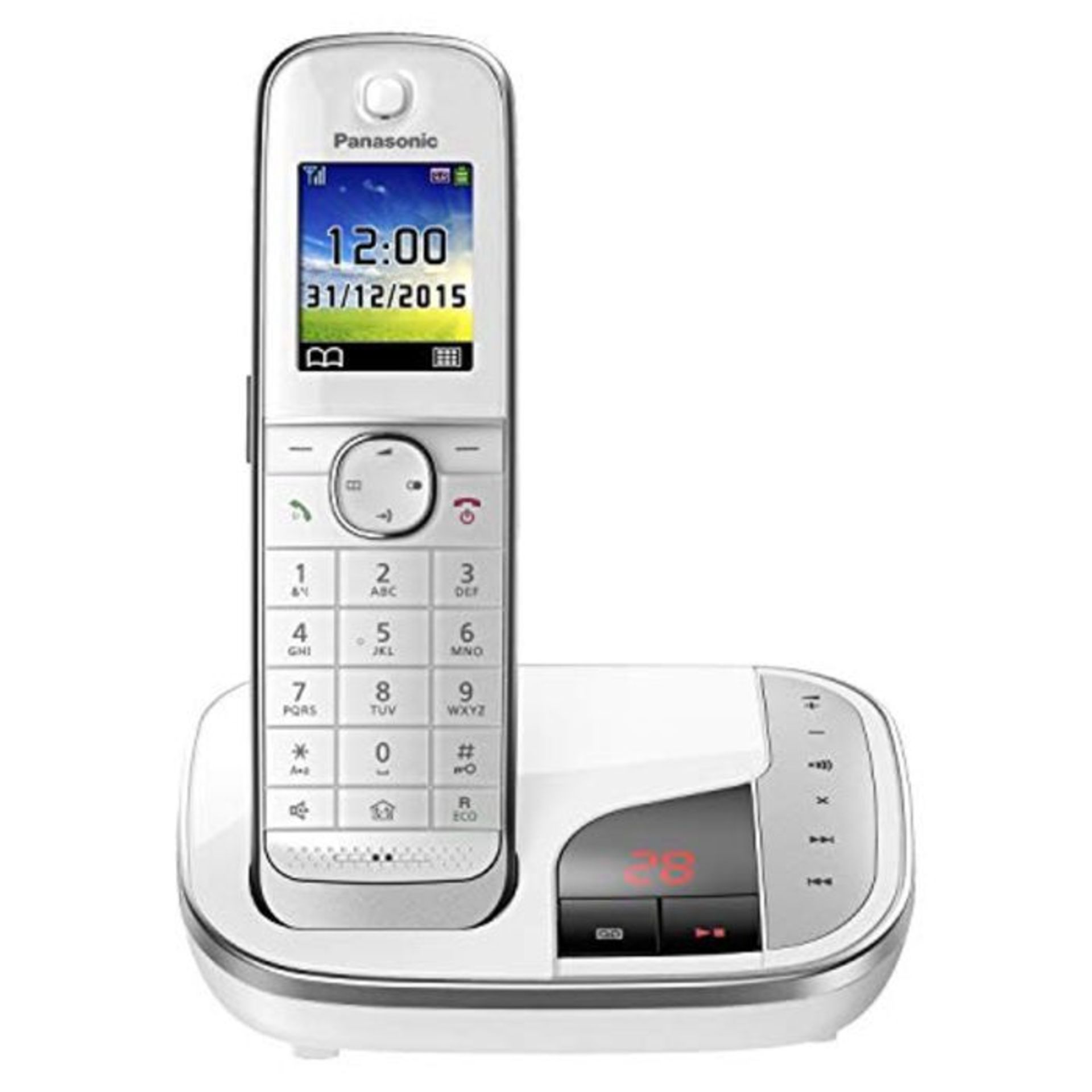 RRP £52.00 Panasonic KX-TGJ320GW Familien-Telefon mit Anrufbeantworter (schnurloses Telefon, stra