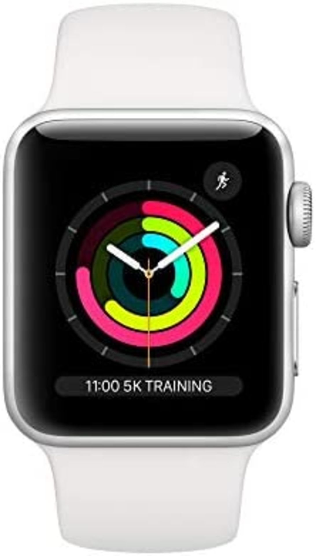 RRP £208.00 Apple Watch Series 3 (GPS, 42mm) - Silver Aluminum Case with White Sport Band.