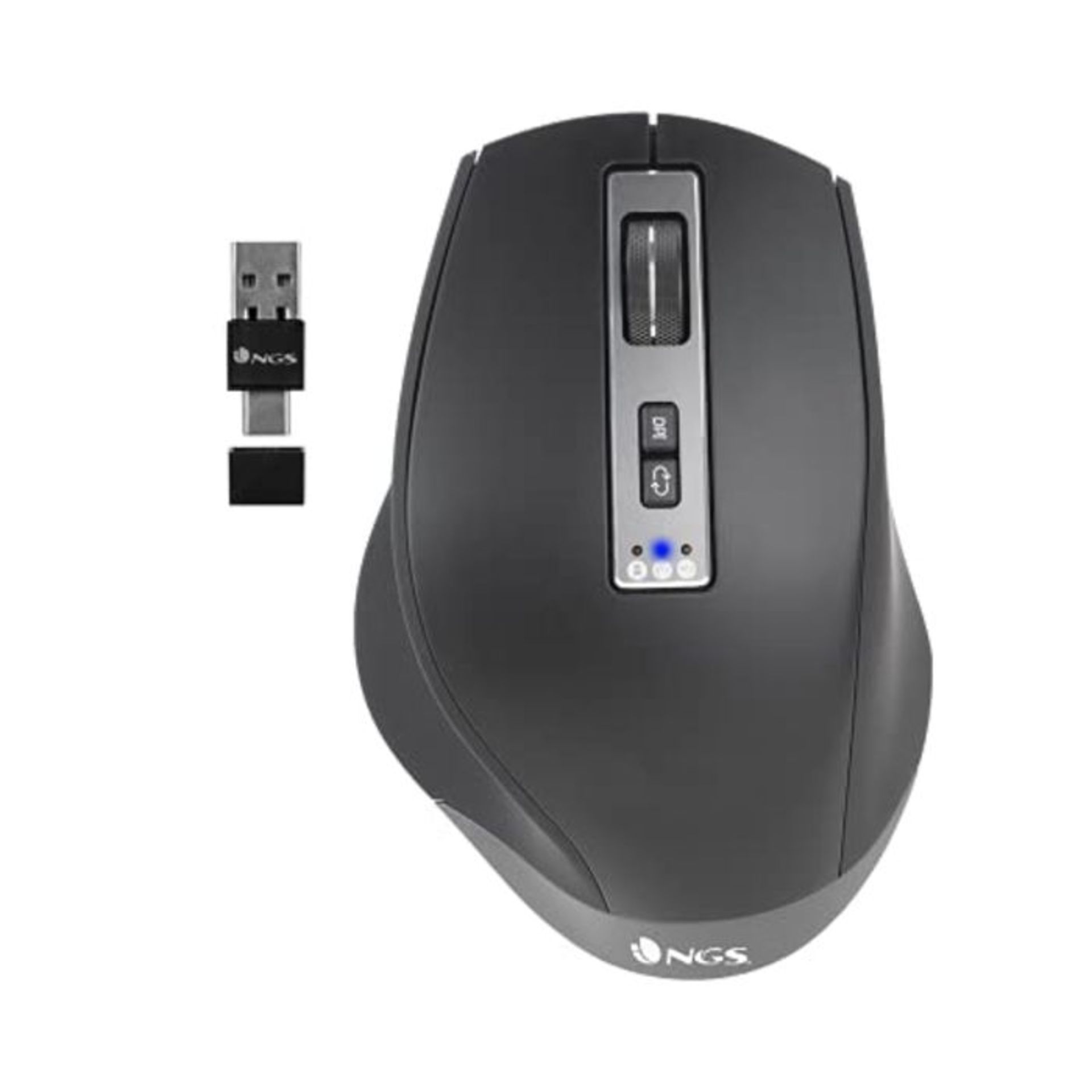 NGS BLUR-RB- Rechargeable Wireless Multi-Device Mouse, with Bluetooth 4.0/4.0, 800/160