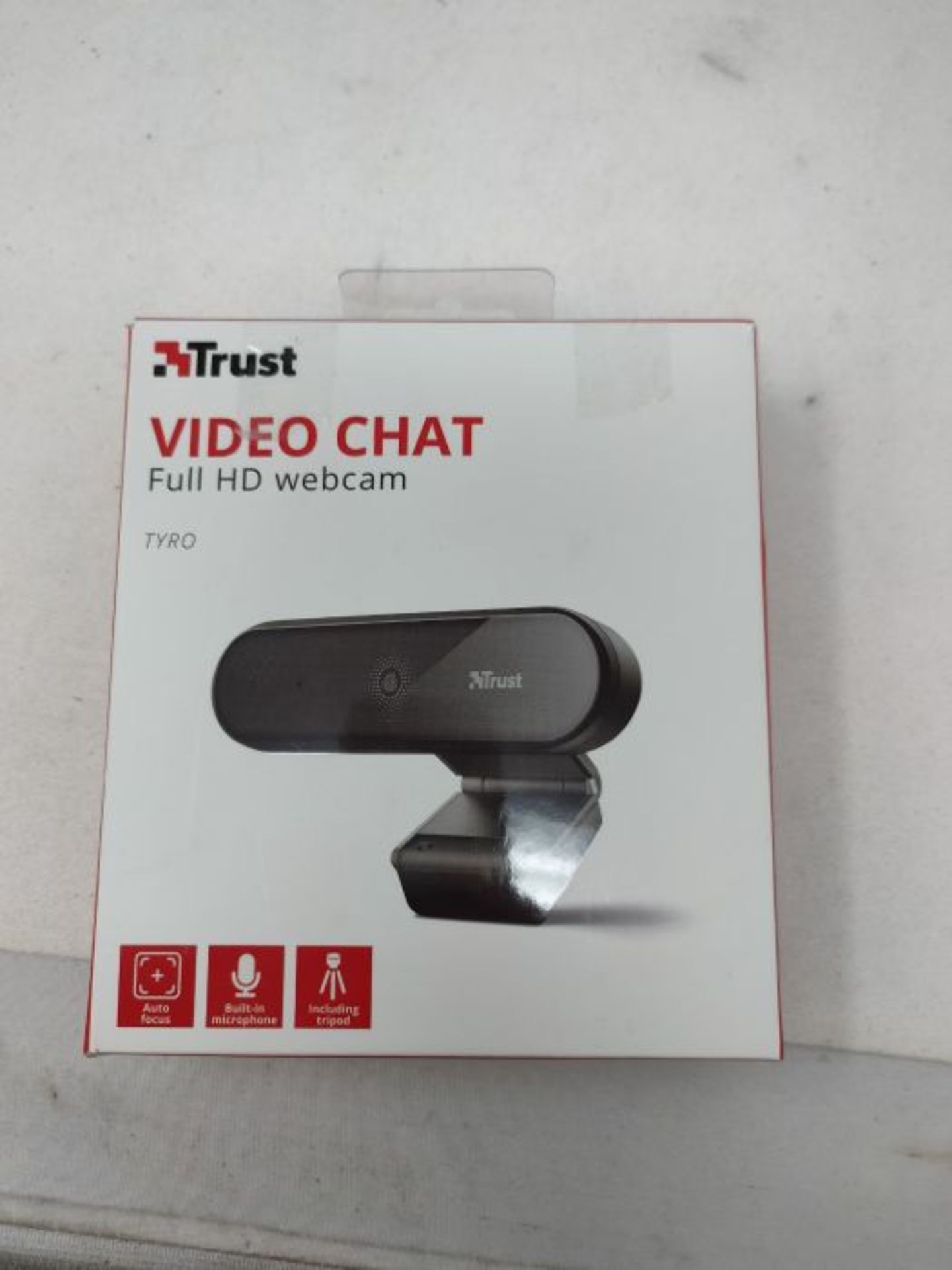 Trust 23637 Tyro Webcam Full HD 1080p with Microphone for PC (Wide Angle, Auto Focus, - Image 2 of 3