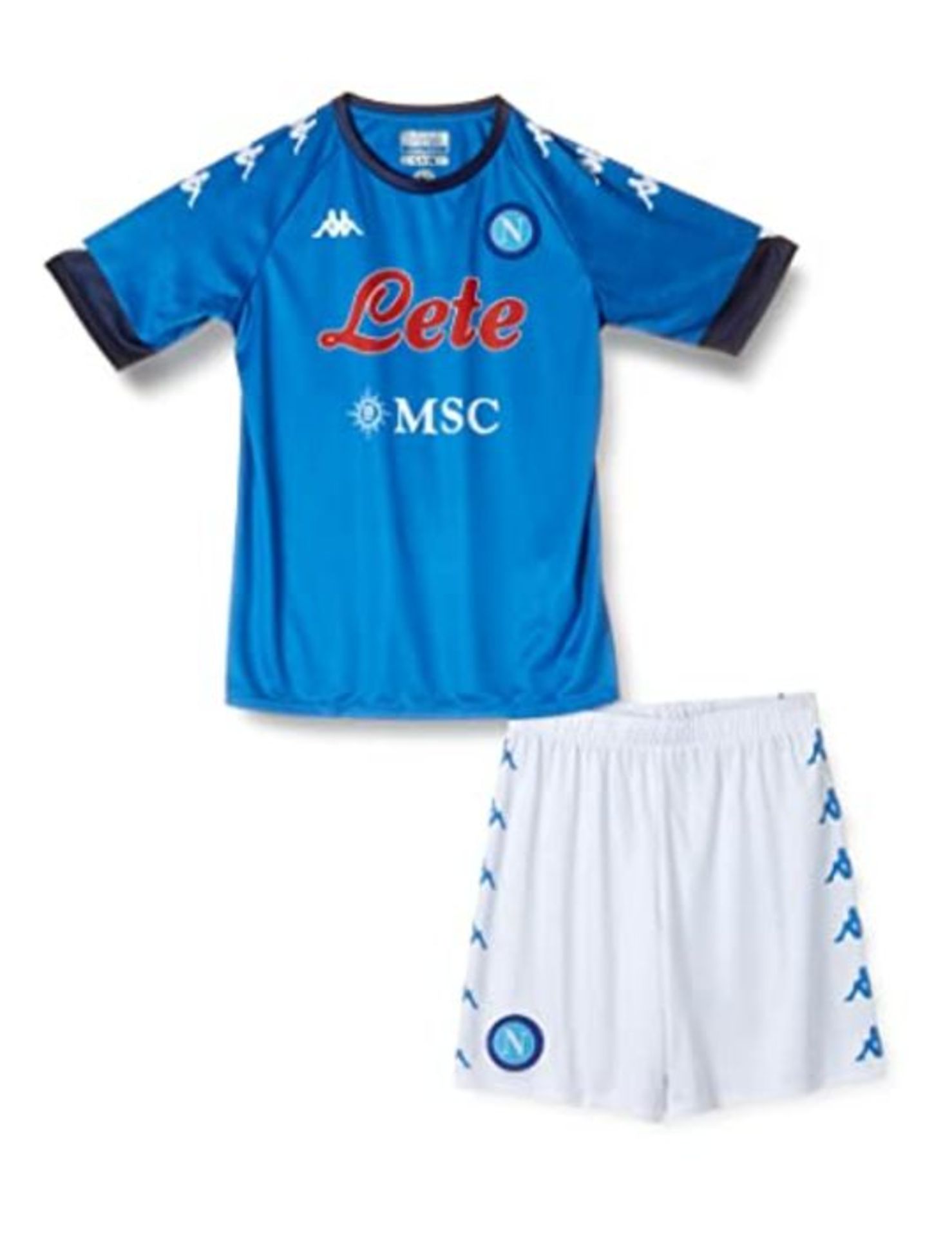 ssc napoli, Kit Gara Home 2020/21 Unisex Bambini, Azzurro-Blu Scuro, 6 Anni