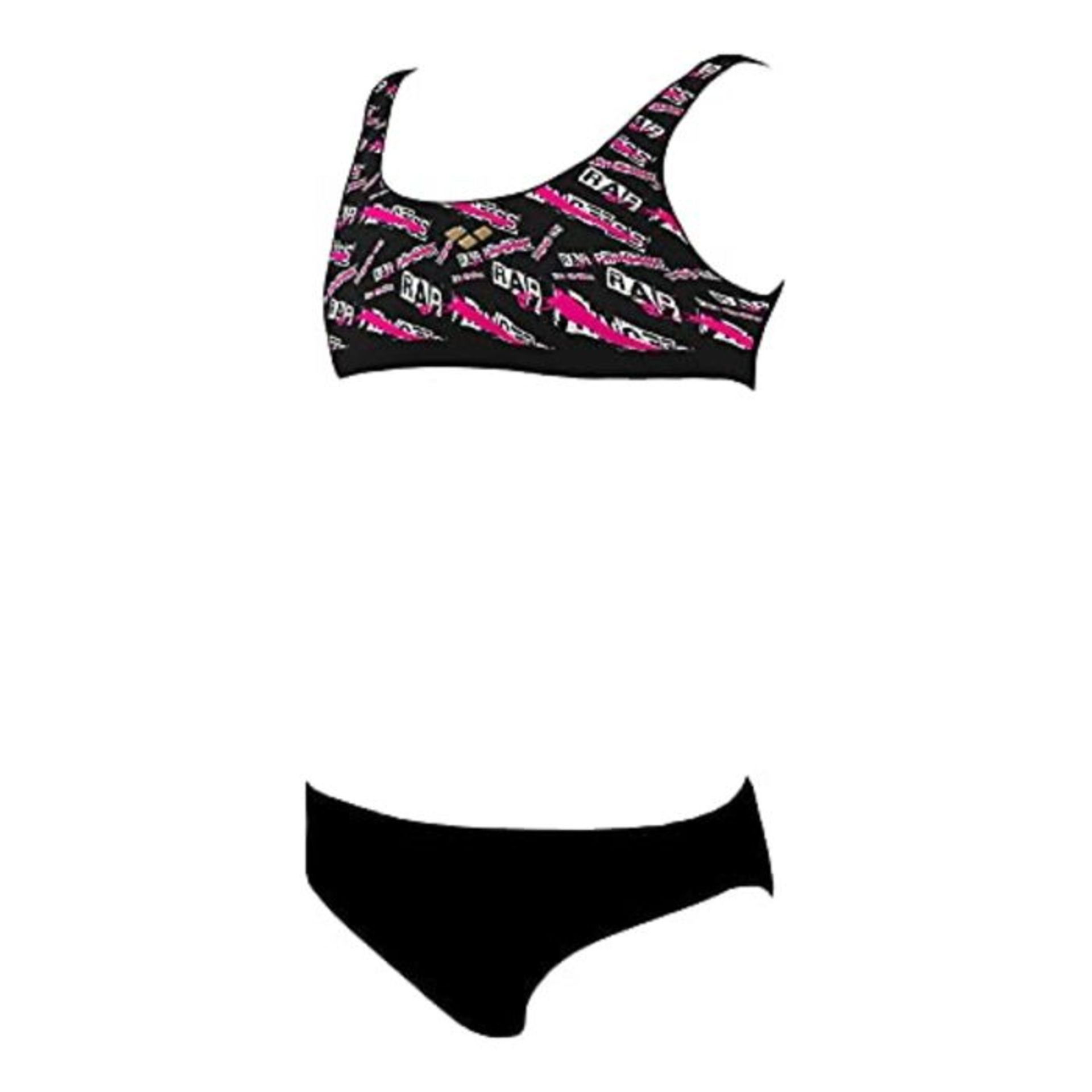 Arena Girls' G Meryl Jr Top Two Piece Bikini Set, Girls, 004186, Black Multi-Black, 14