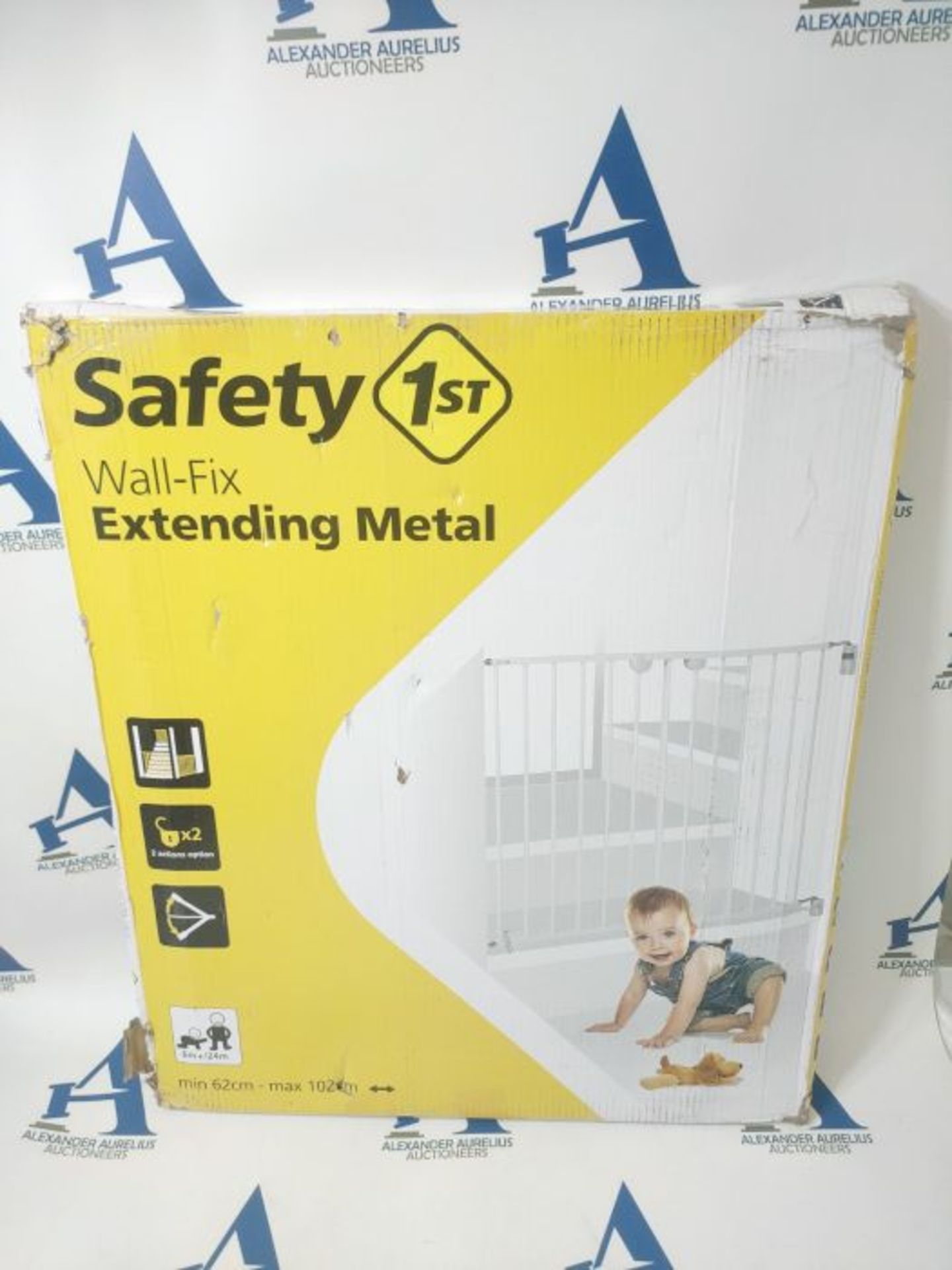 Safety 1st Wall-fix Barrier Door Extending Metal White. - Image 2 of 3