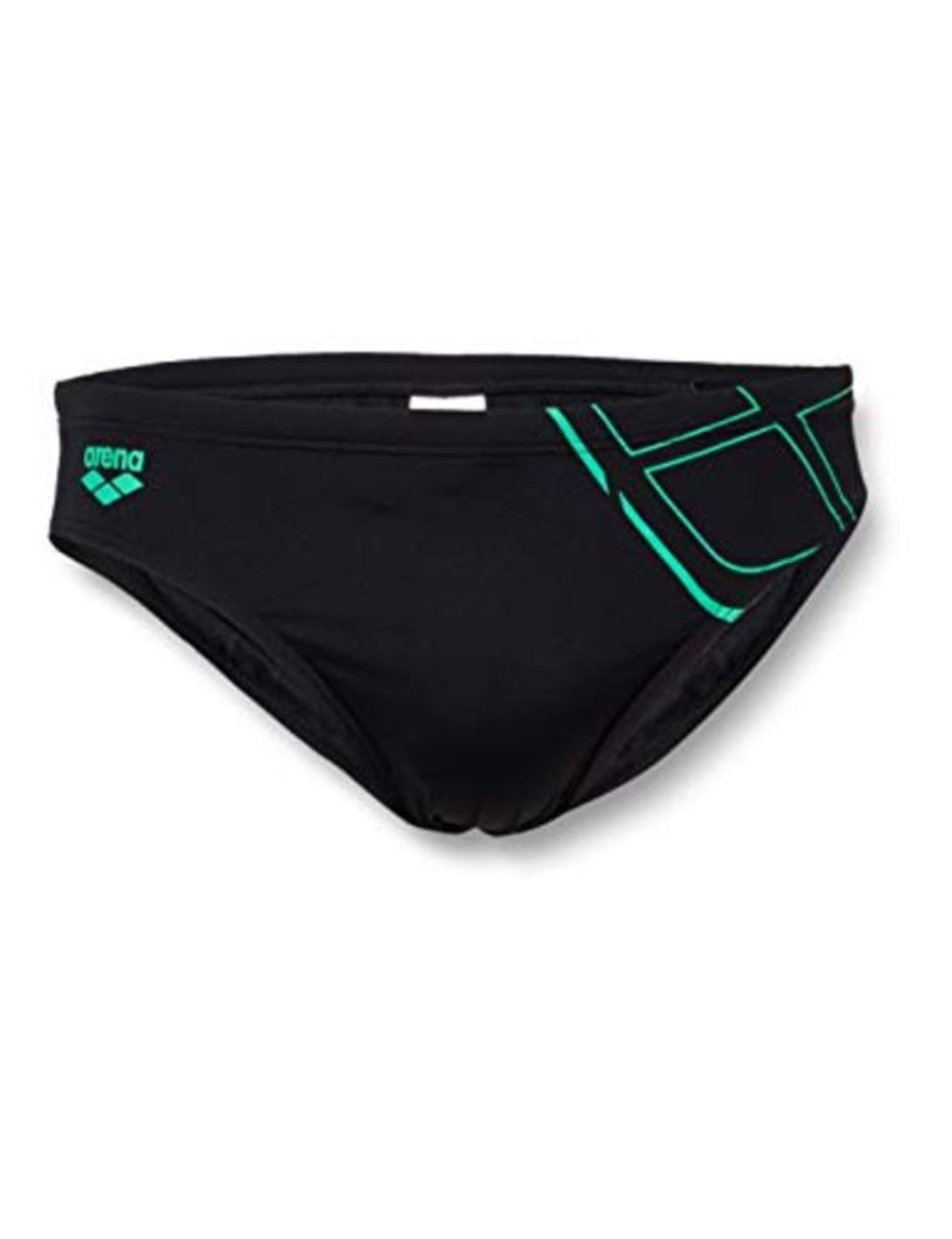 ARENA Herren Slip Badehose Essentials, Black-Golf Green, 6