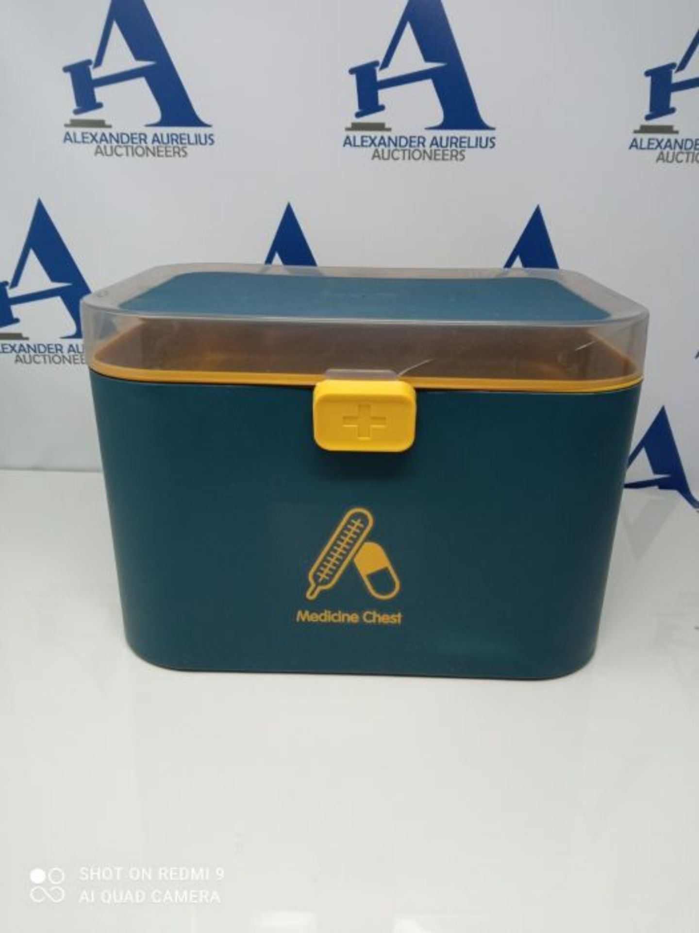 [CRACKED] SHANGBAN Medicine Storage Case First Aid Box Portable Medicine Chest Storage - Image 2 of 2