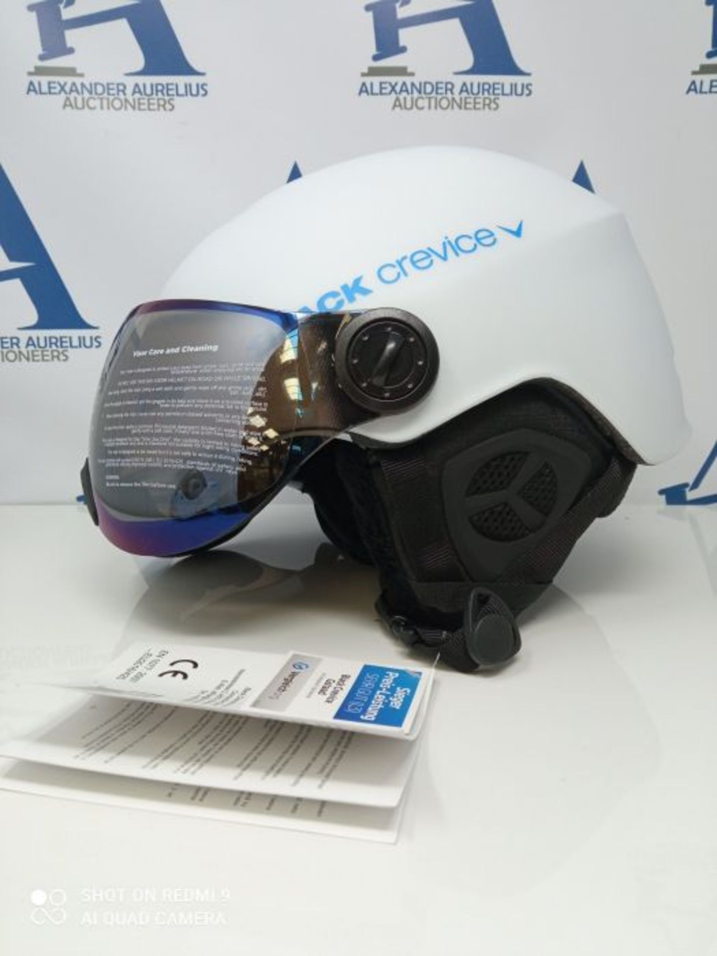 RRP £61.00 Black Crevice Gstaad Ski Helmet white White/Blue Size:M/L - Image 3 of 3