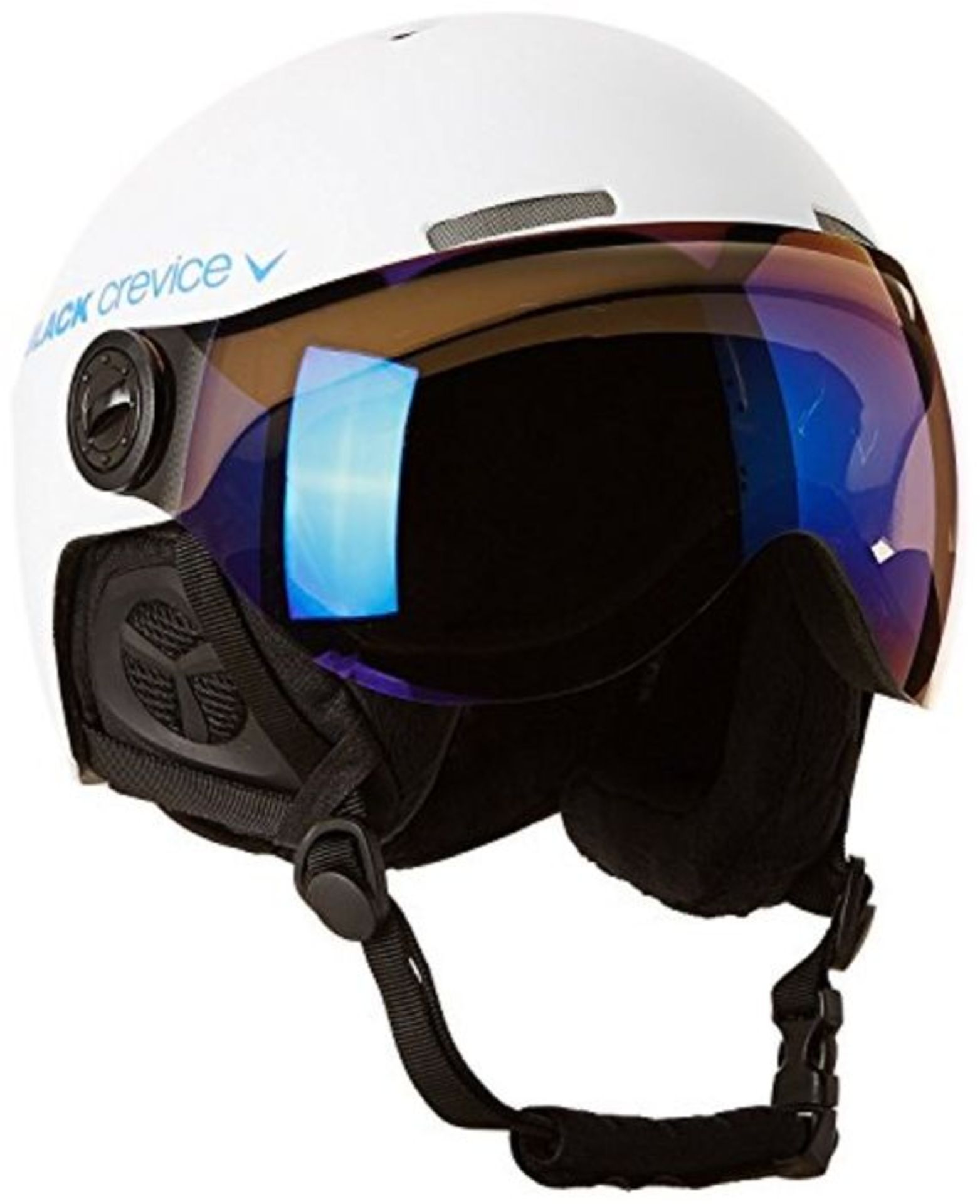 RRP £61.00 Black Crevice Gstaad Ski Helmet white White/Blue Size:M/L