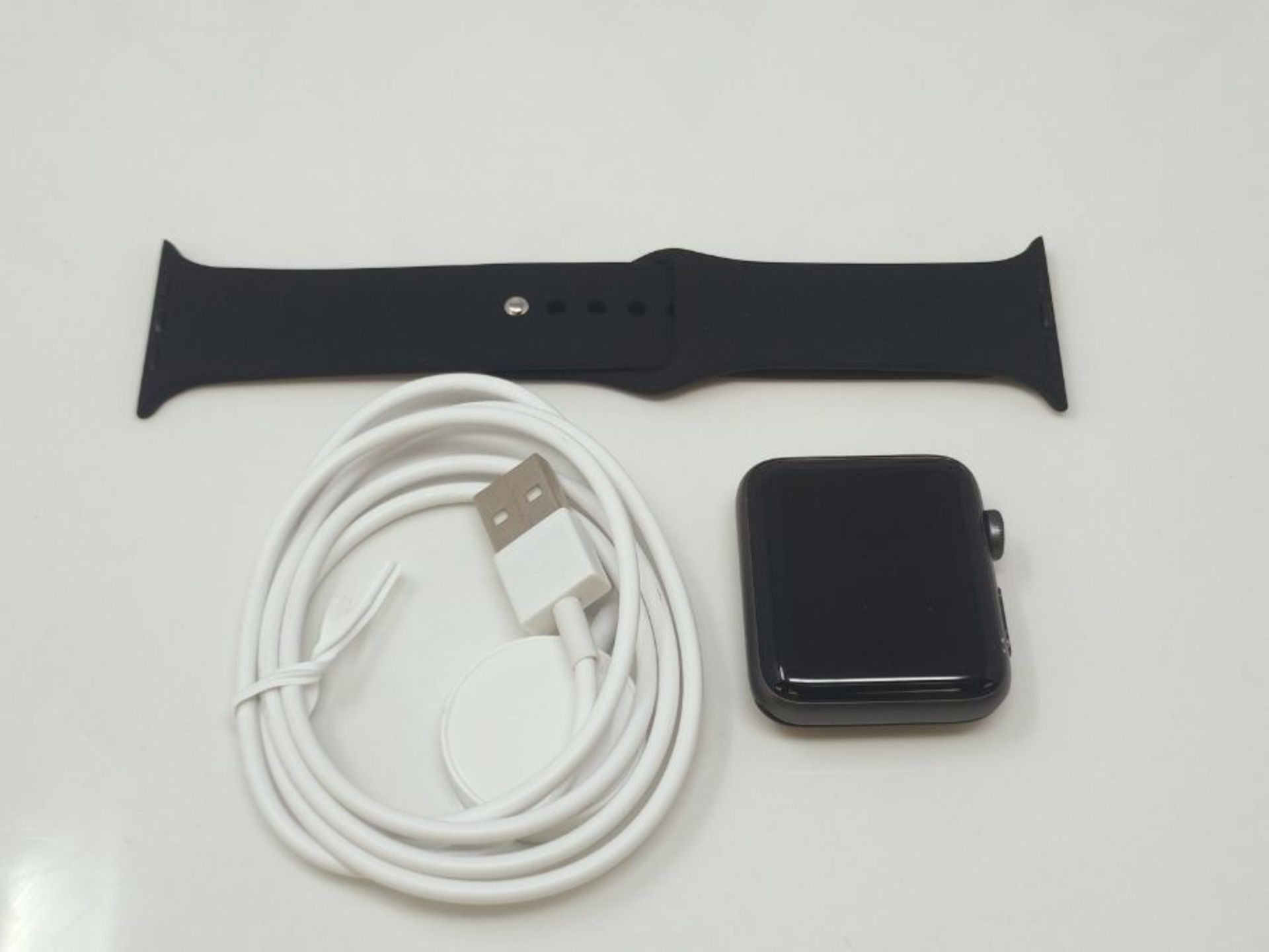 RRP £208.00 Apple Watch Series 3 (GPS, 42mm) - Space Grey Aluminum Case with Black Sport Band - Image 2 of 3