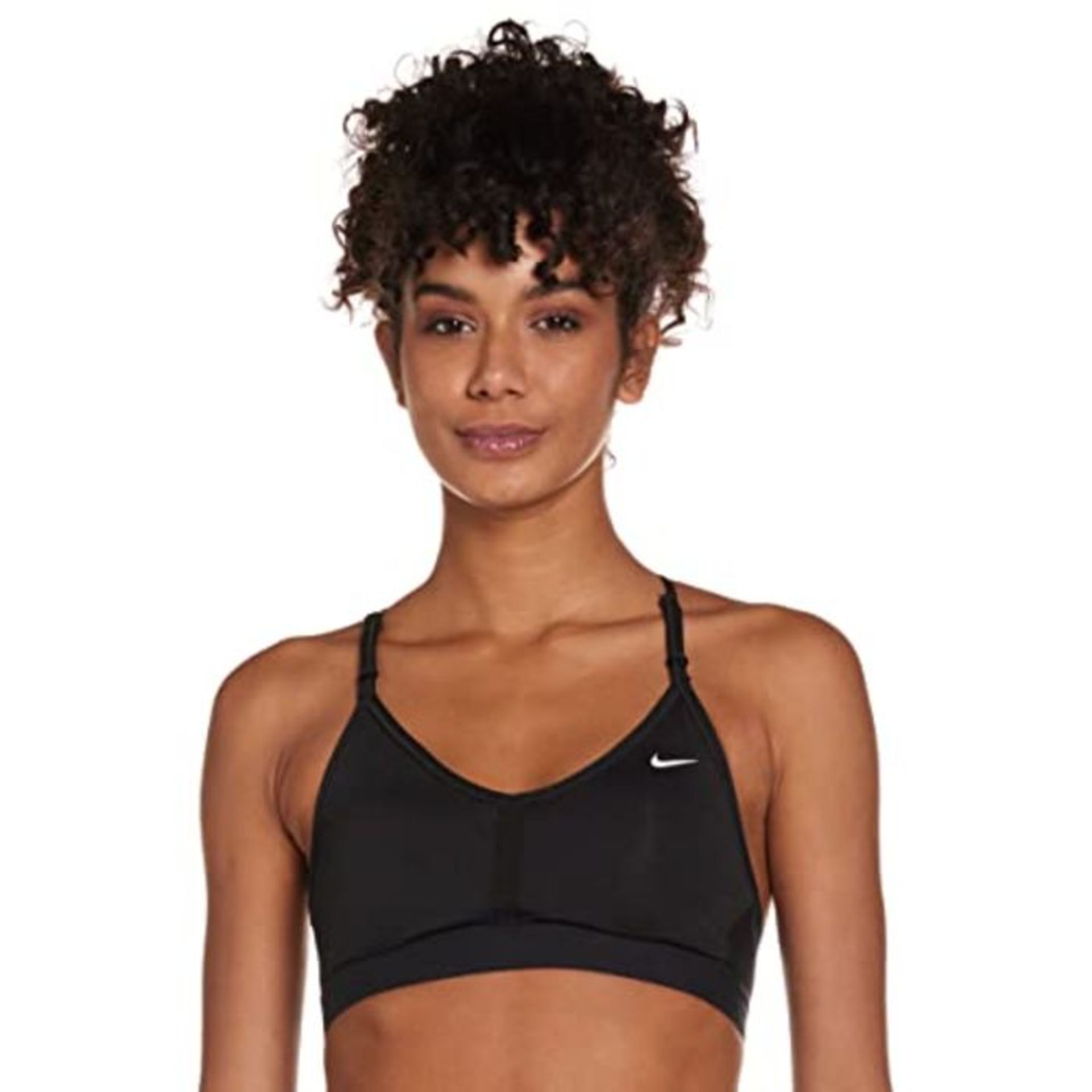 NIKE CZ4456 W NK DF INDY V-NECK BRA Sports bra women's black/black/black/white XS