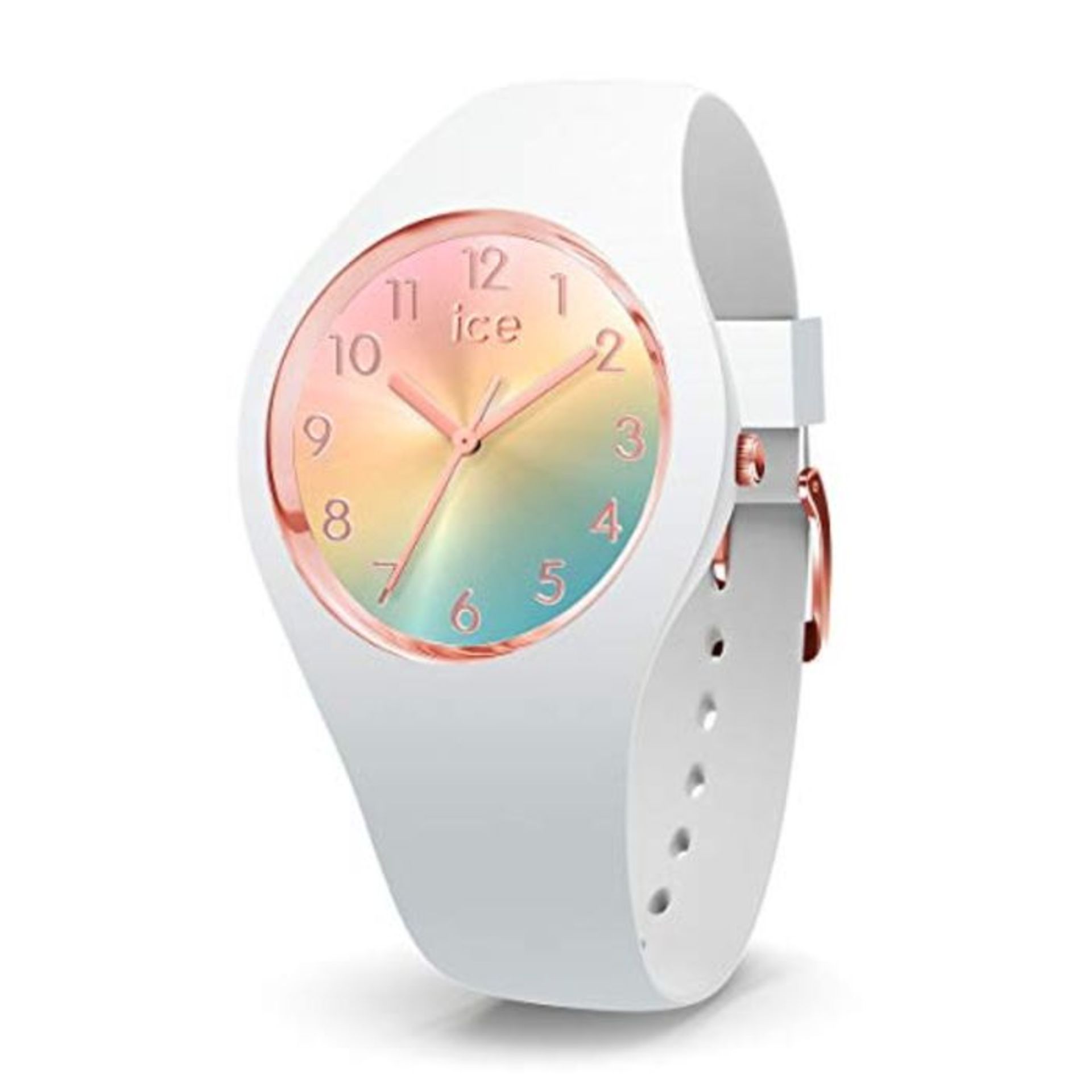 RRP £80.00 Ice-Watch - Ice Sunset Rainbow - Montre Blanche pour Femme avec Bracelet en Silicone -