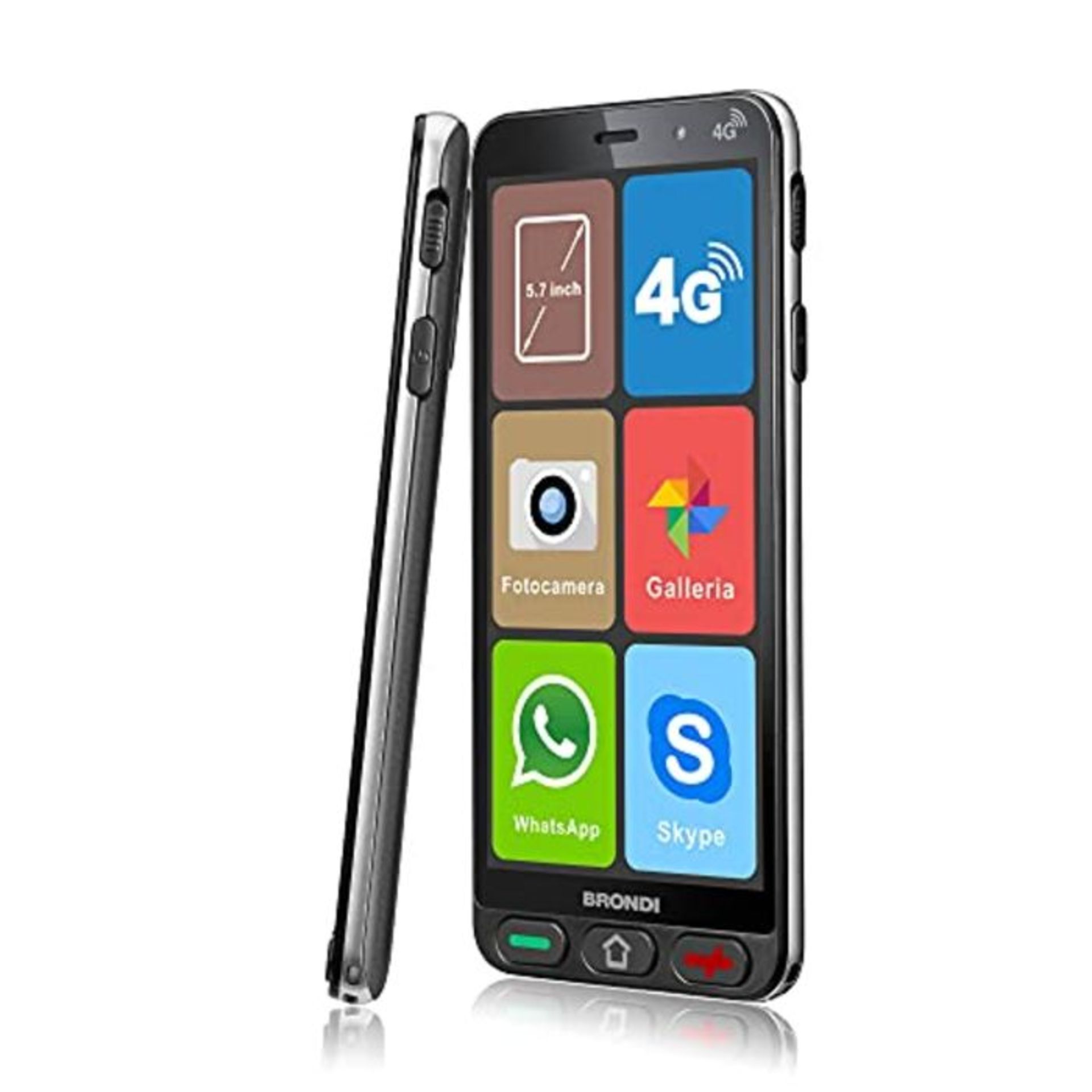 RRP £95.00 Brondi Amico Smartphone S - Smartphone Dual Sim, Nano Sim, Android, Nero, 5.7"