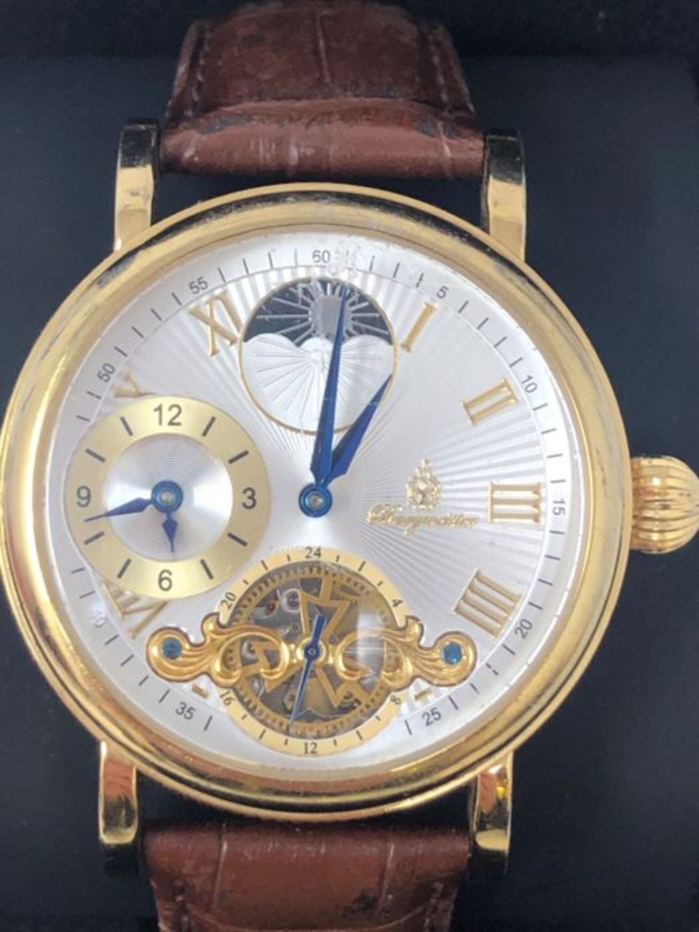 RRP £191.00 Burgmeister Armbanduhr fÃ¼r Herren mit Analog Anzeige, Automatik-Uhr und Lederarmban - Image 3 of 3