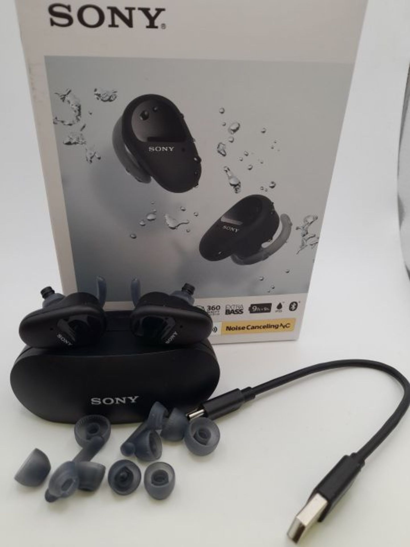 RRP £162.00 Sony WF-SP800N Noise Cancelling Truly Wireless Headphones - Stable Bluetooth Connectio - Image 3 of 3