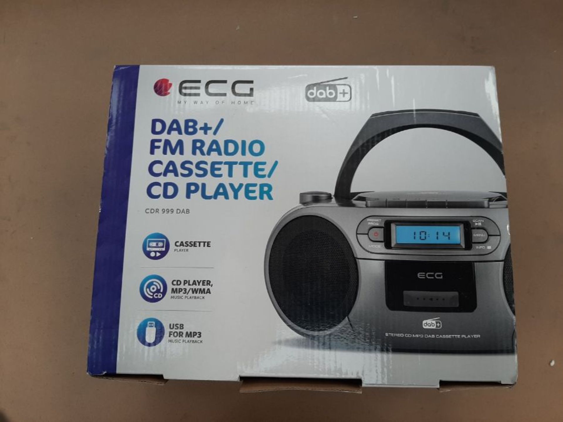 RRP £64.00 ECG CDR 999 DAB DAB+ / FM-Radio mit CD/Kassetten-Player, Silver