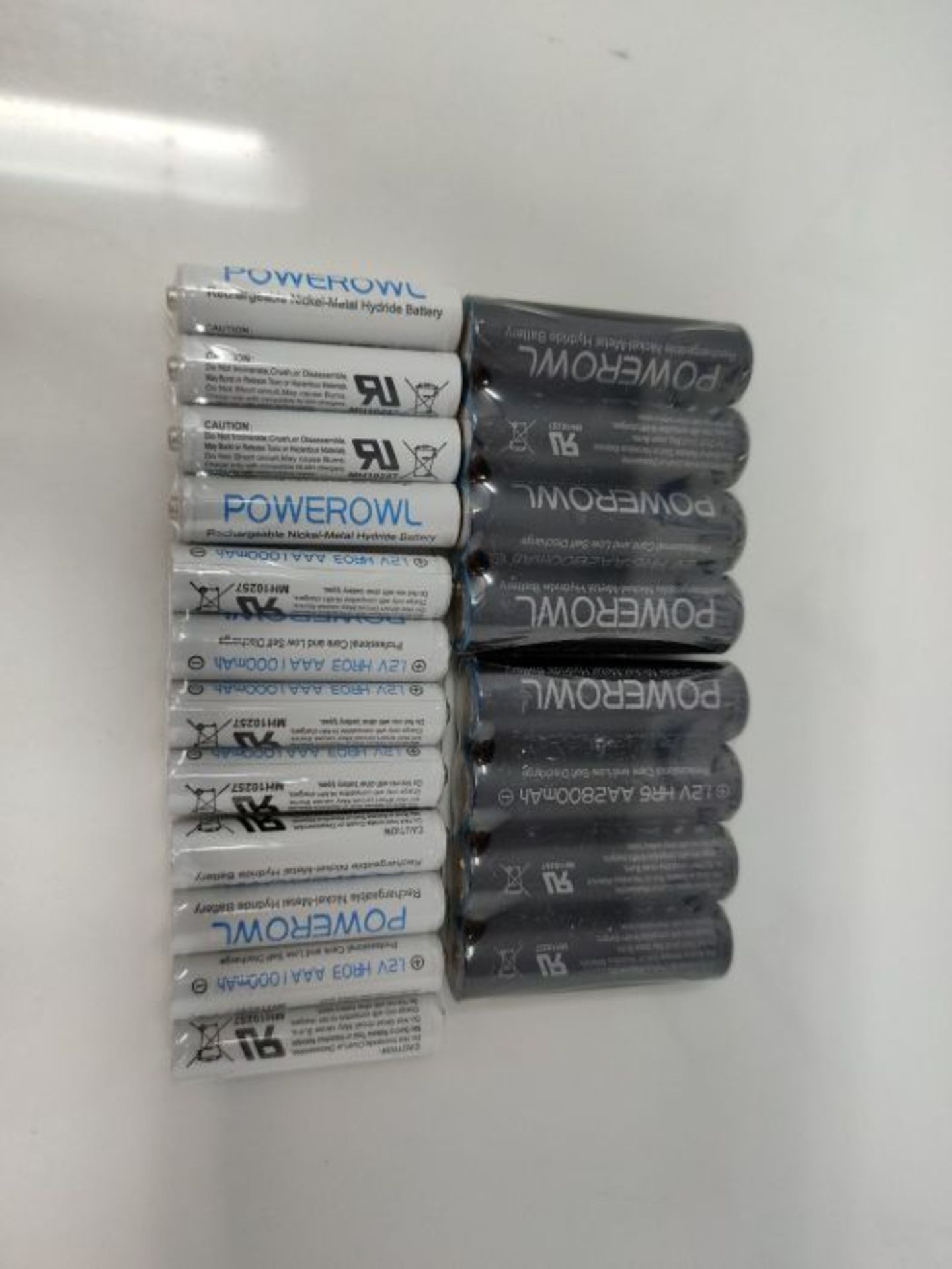 AA AAA Rechargeable Batteries POWEROWL, Pre-Charged High Capacity 2800mAh & 1000mAh 1. - Image 3 of 3