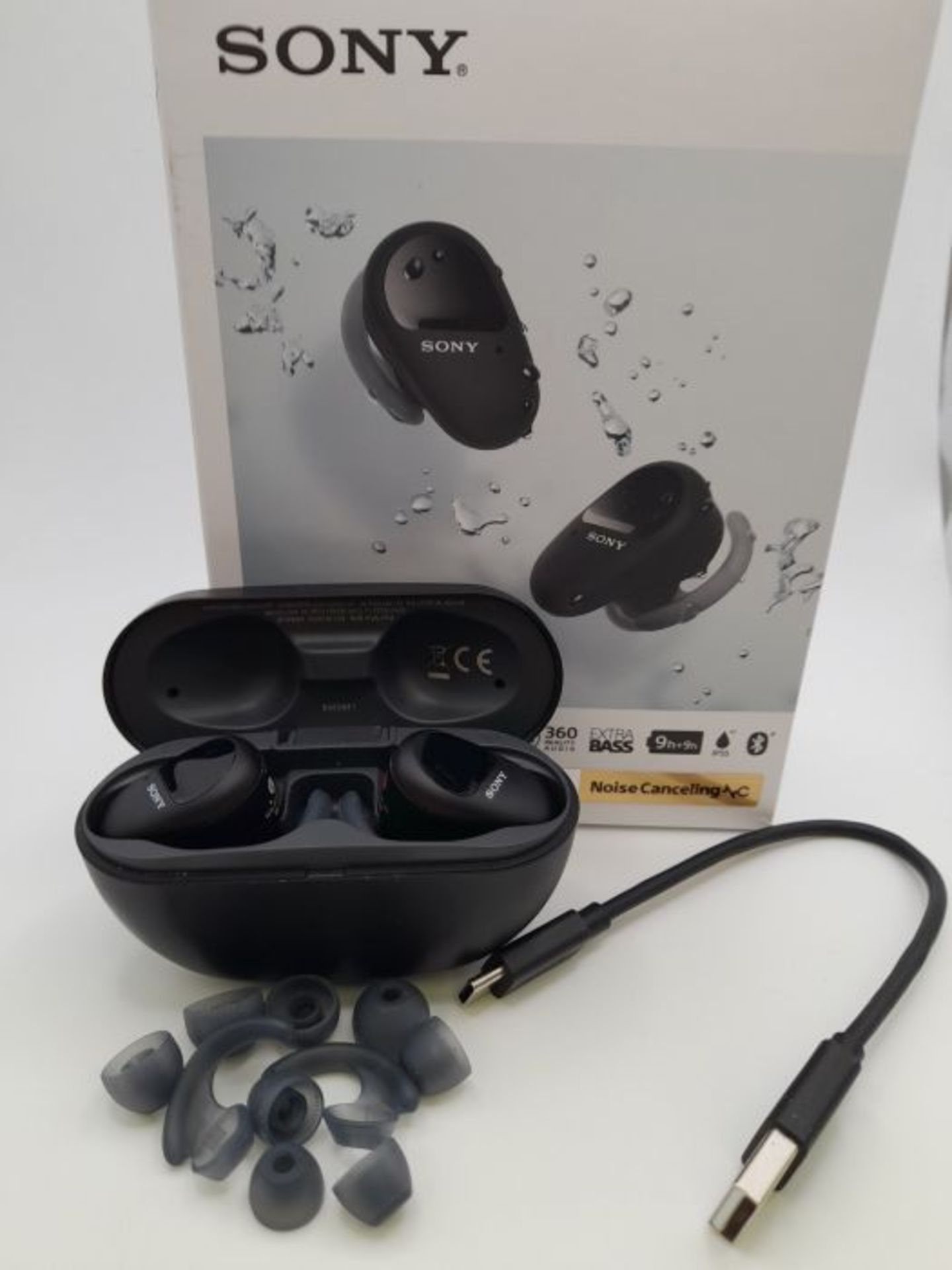 RRP £162.00 Sony WF-SP800N Noise Cancelling Truly Wireless Headphones - Stable Bluetooth Connectio - Image 2 of 3
