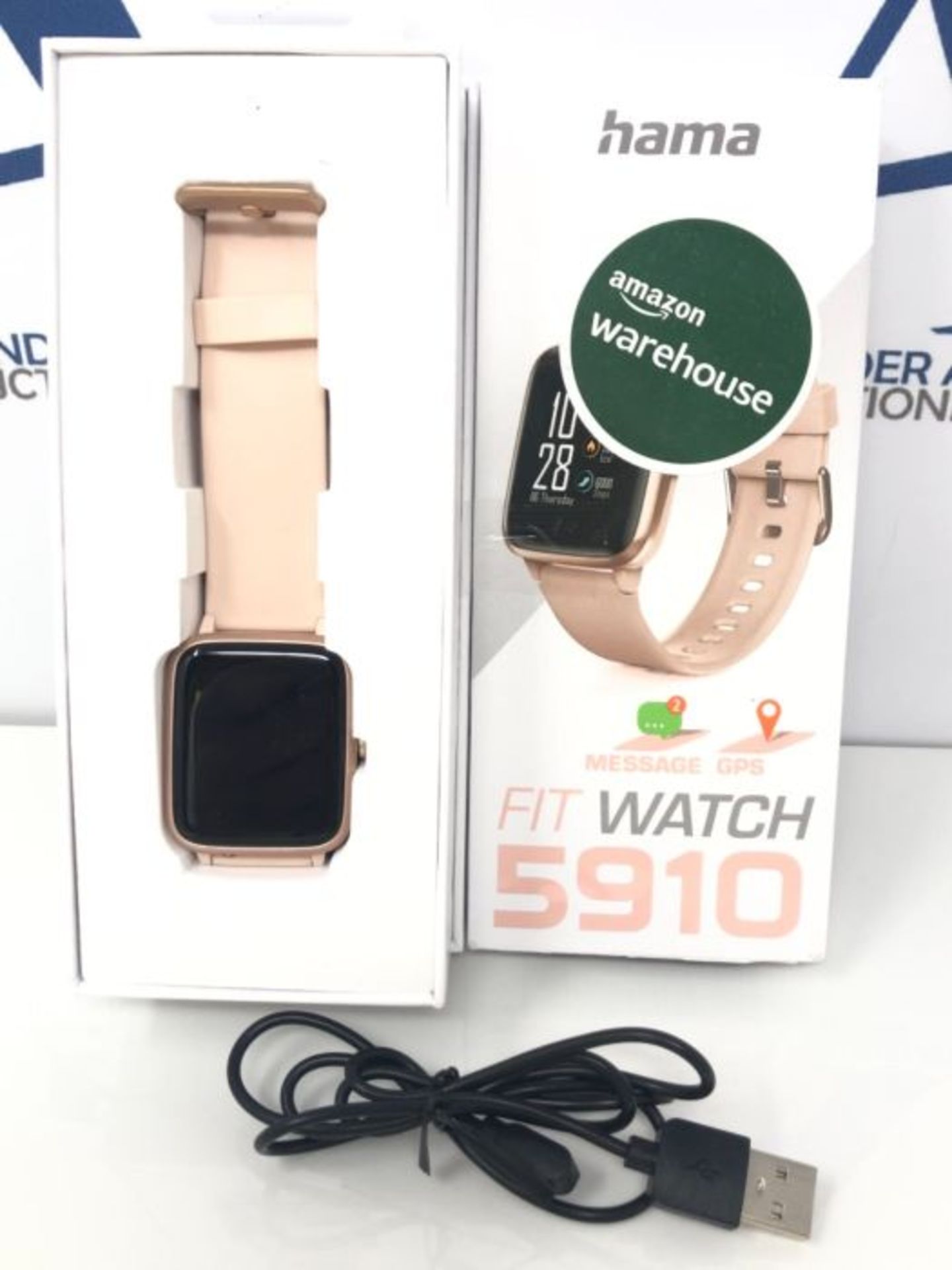 RRP £58.00 Hama Smartwatch 5910, GPS, wasserdicht (Fitnesstracker fÃ¼r Herzfrequenz/Kalorien, S - Image 2 of 3