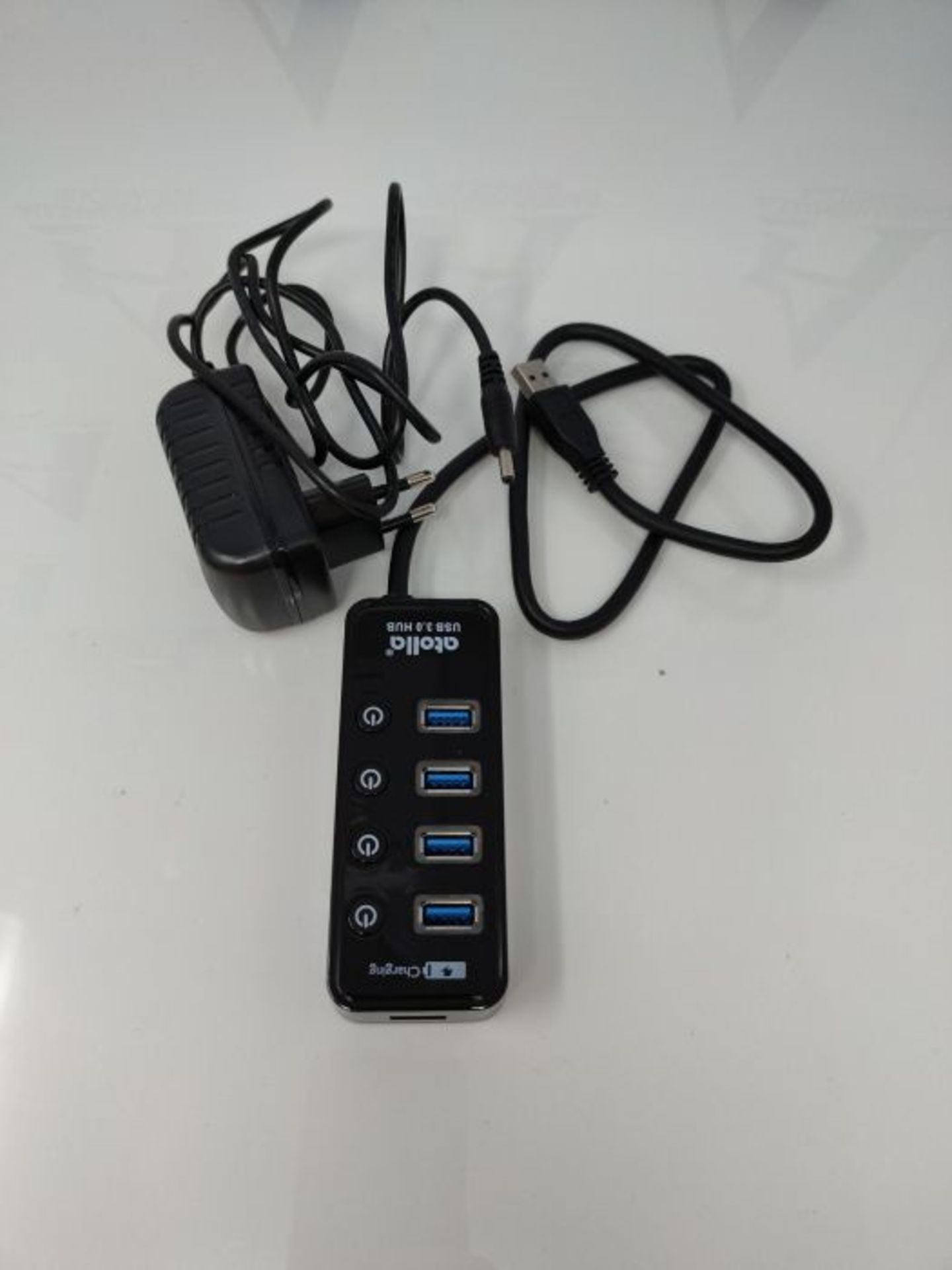 atolla USB Hub mit Netzteil, USB 3.0 Hub Aktiv mit 4 Ports SuperSpeed Datenhub mit Sch - Image 2 of 2