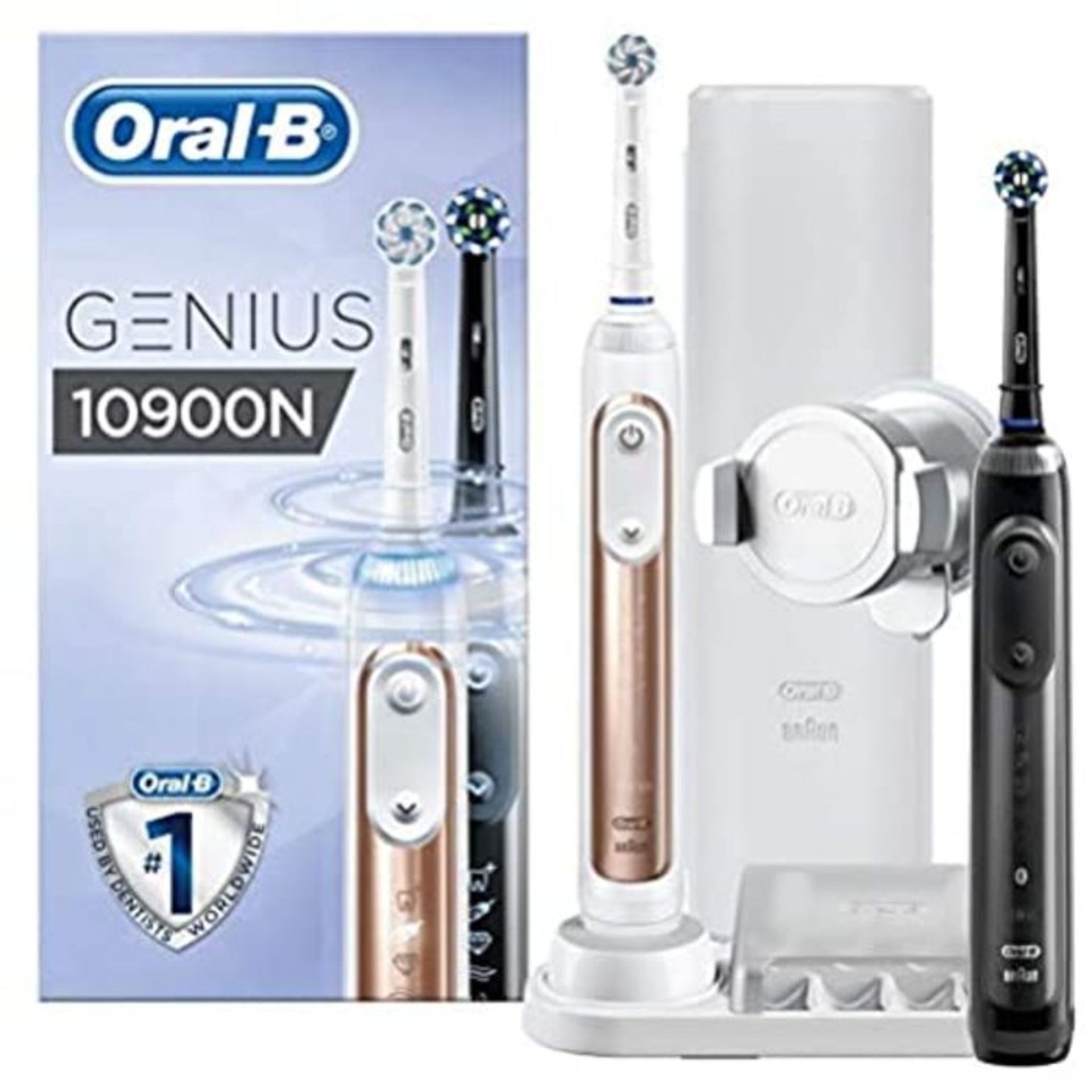 RRP £253.00 Oral-B Genius 10900N Elektrische ZahnbÃ¼rste mit Zahnfleischschutz-Assistent, mit 2.