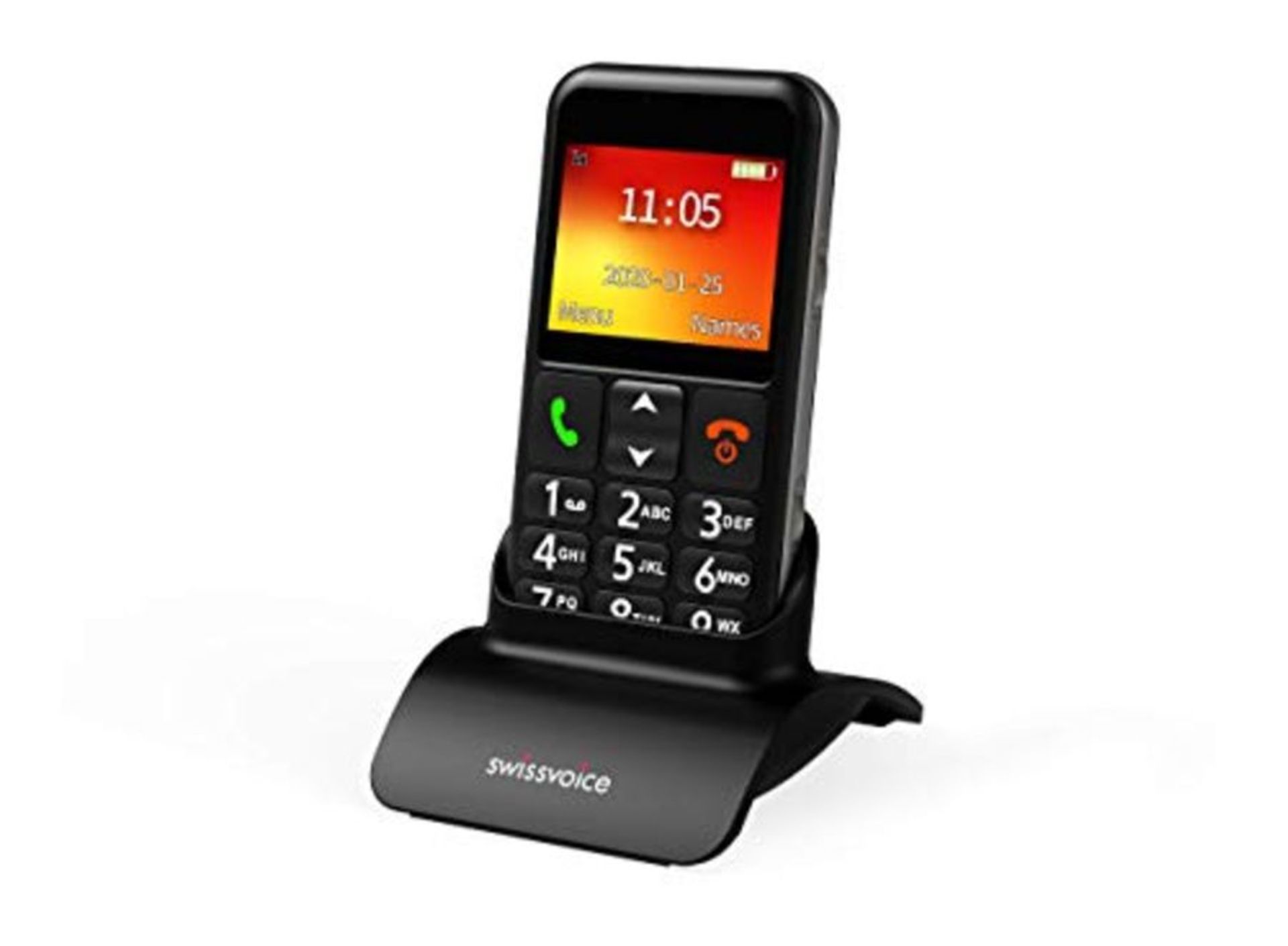 SWISSVOICE B24 Noir TÃ©lÃ©phone Mobile Facile Ã  Utiliser avec Touche SOS