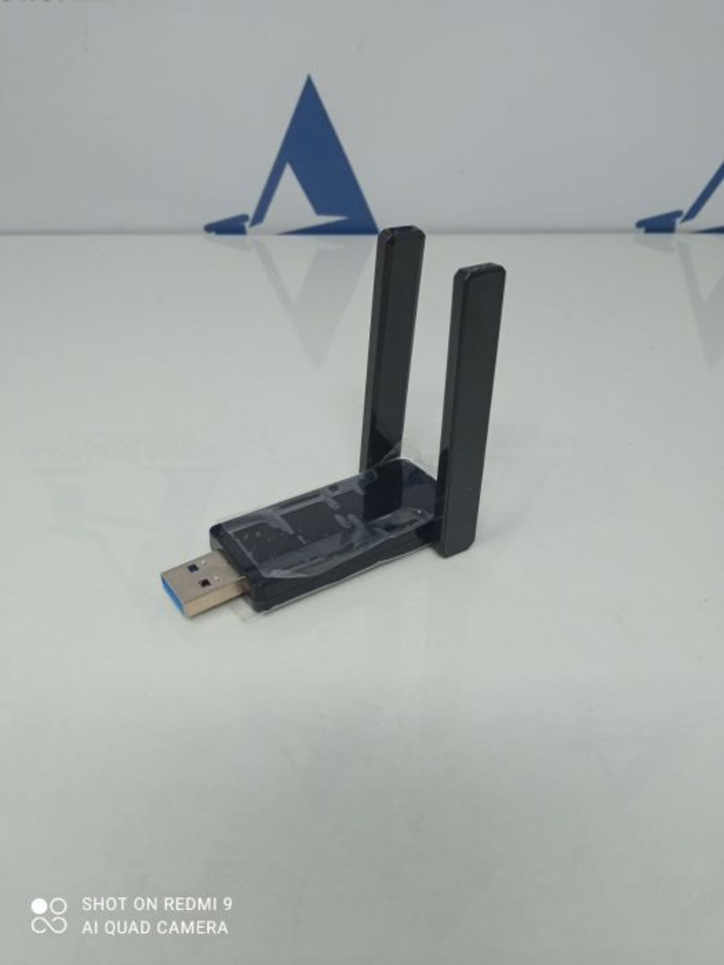 Agedate Wifi Adapter 1300Mbps USB Wifi Dongle 2.4GHz/5GHz High Gain Dual Band 5dBi Ant - Image 2 of 2