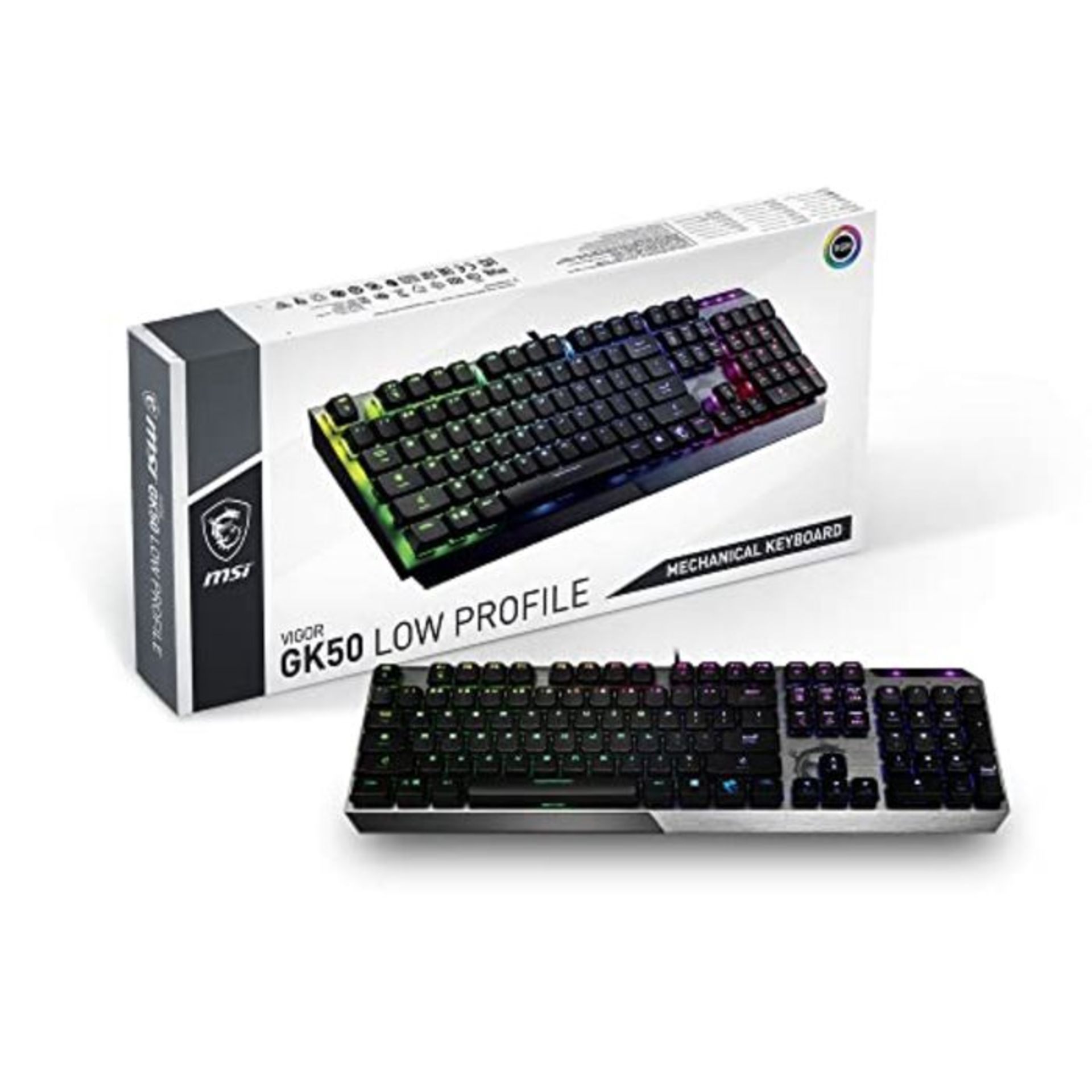 RRP £88.00 MSI Vigor GK50 Low Profile IT Tastiera Gaming Meccanica (Kailh LP White), retroillumin