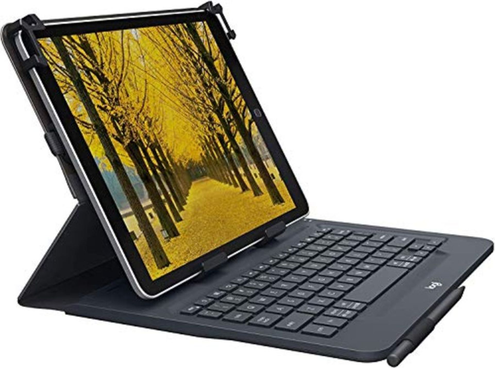Logitech Universal Folio iPad or Tablet Case, QWERTY Italian Layout - Black