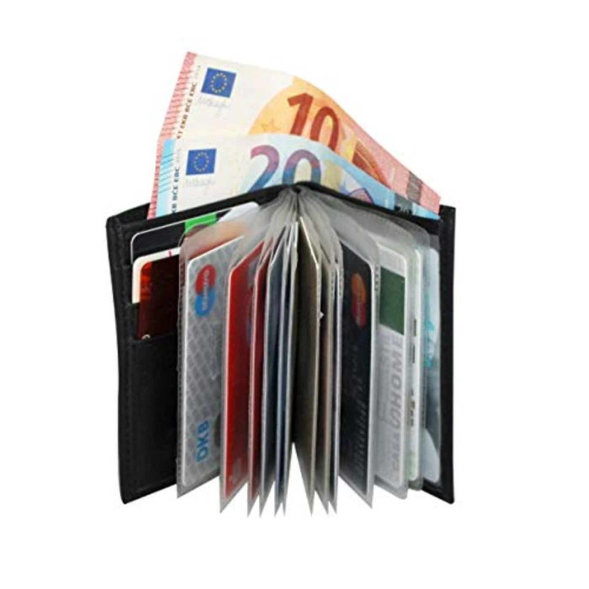 Kreditkartenetui mit Münzfach RFID Schutz von BelliBiz I Karten-Portmonai Herren 16 K
