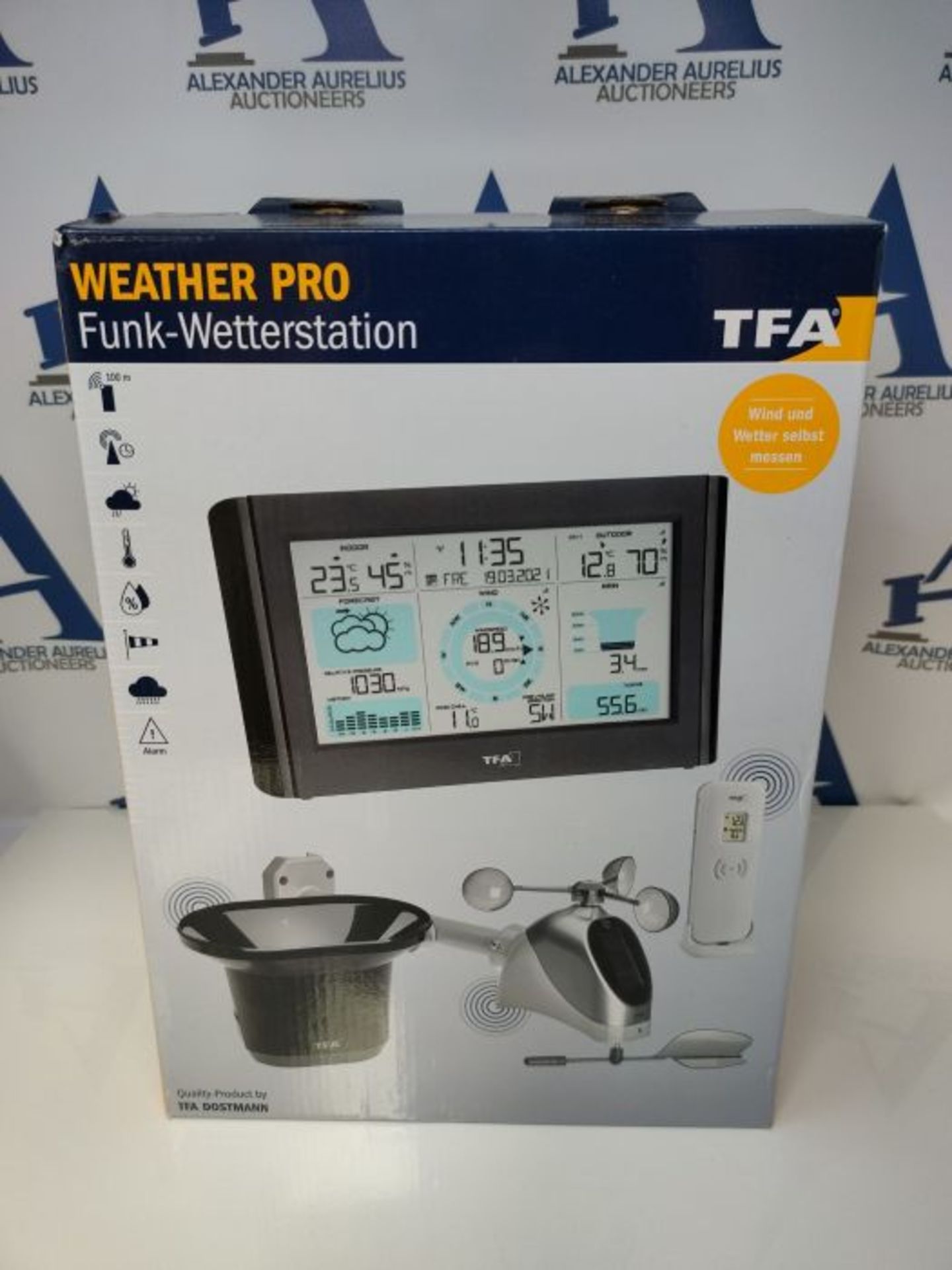 RRP £97.00 TFA Dostmann Weather Pro Funk Wetterstation, 35.1161.01, mit Windmesser, Regenmesser, - Image 2 of 3