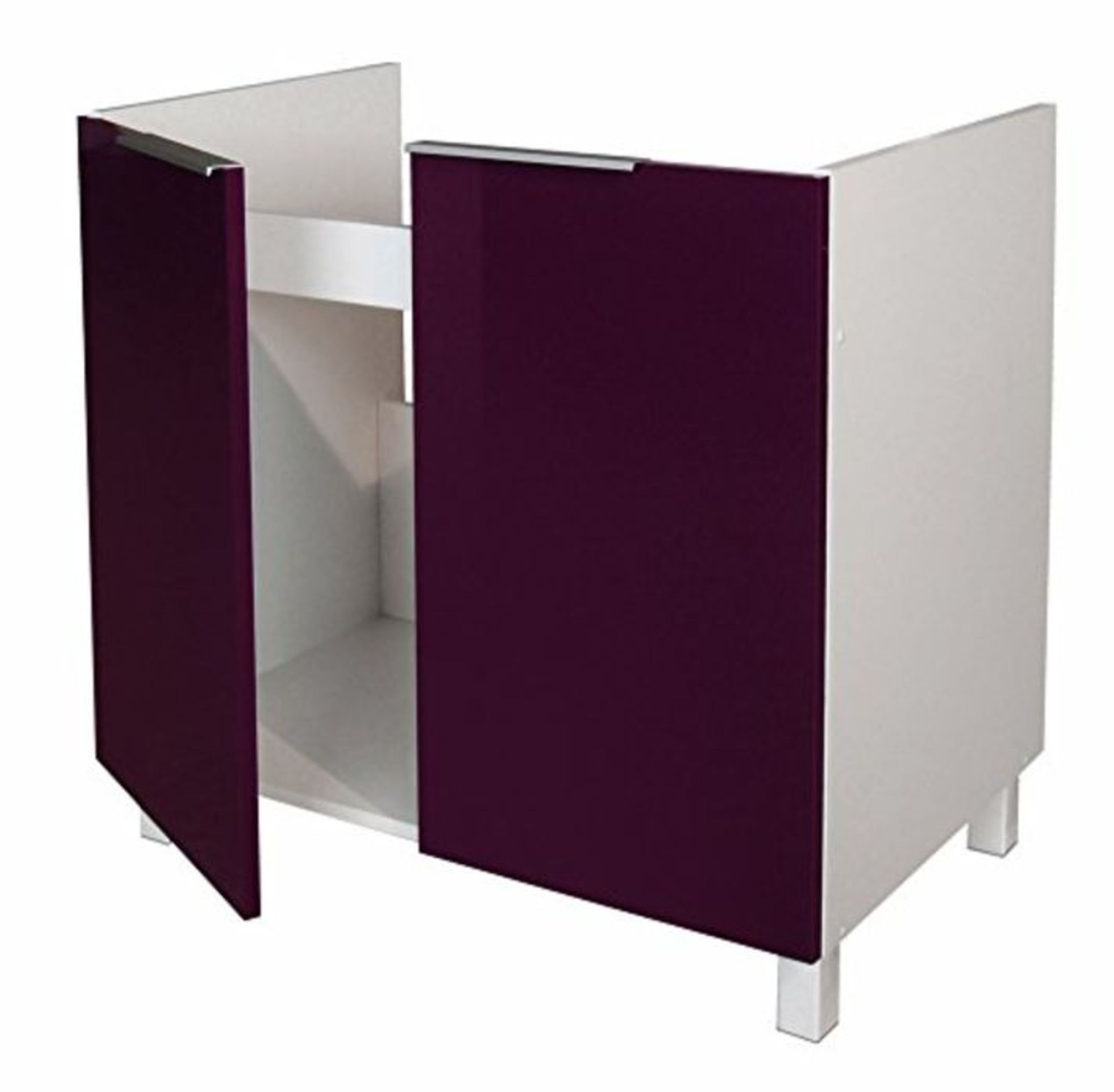 RRP £81.00 Berlioz Creations CE8BA Kitchen cabinet / Under sink High Gloss Plum 80 x 52 x 83 cm