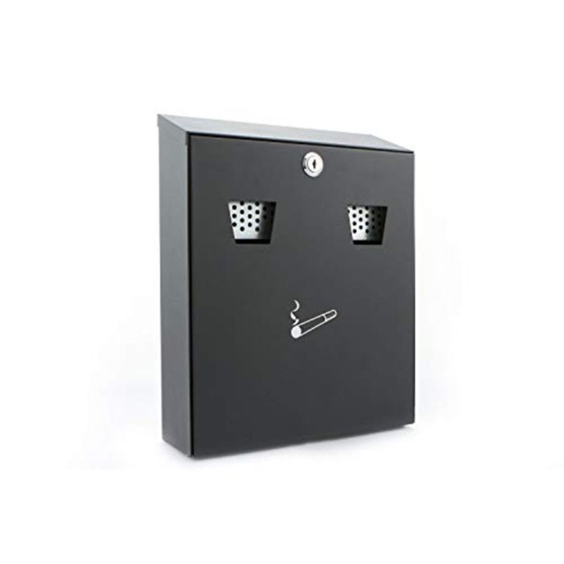 Sterling CIG2BK Wall Mounted Powder Coated Cigarette Bin, Black, 255 x 320 x 75 mm