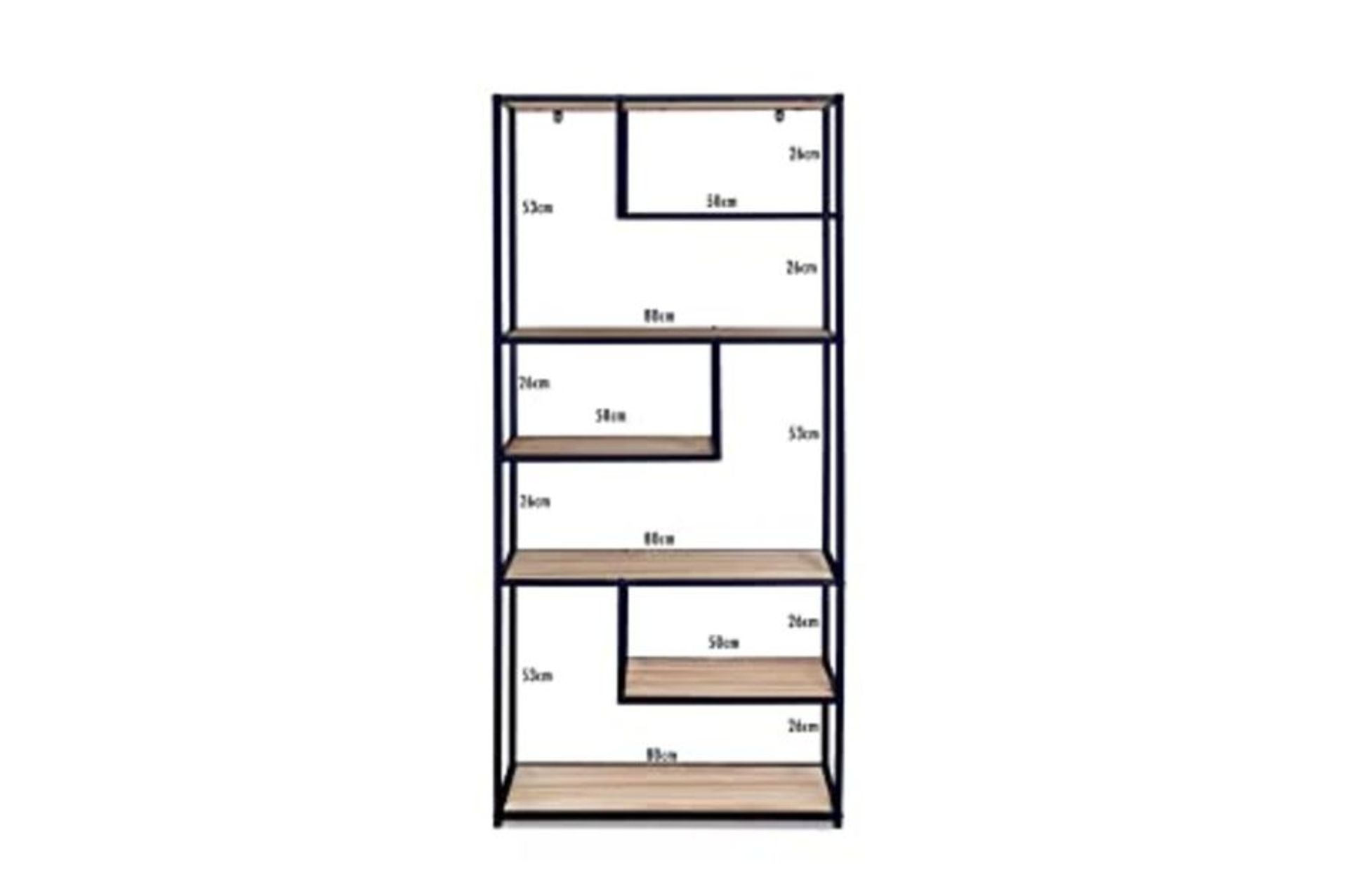 RRP £136.00 LIFA LIVING Modernes B??cherregal aus Holz und Metall f??r den Innenbereich, Schwa