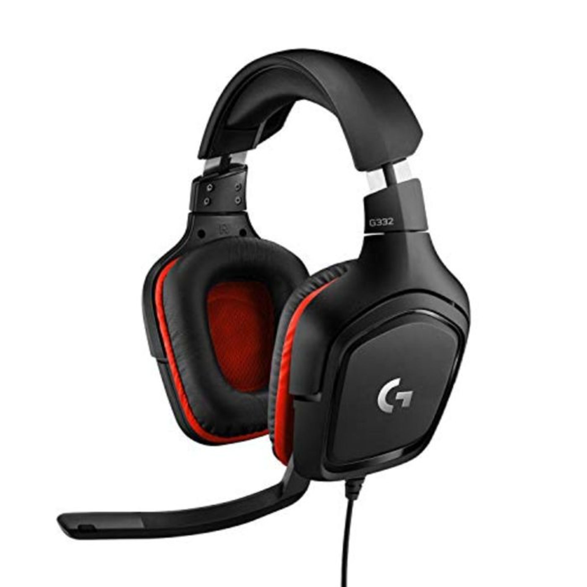 Logitech G332 kabelgebundenes Gaming-Headset, 50mm Treiber, Rotierende Kunstleder-Ohrm