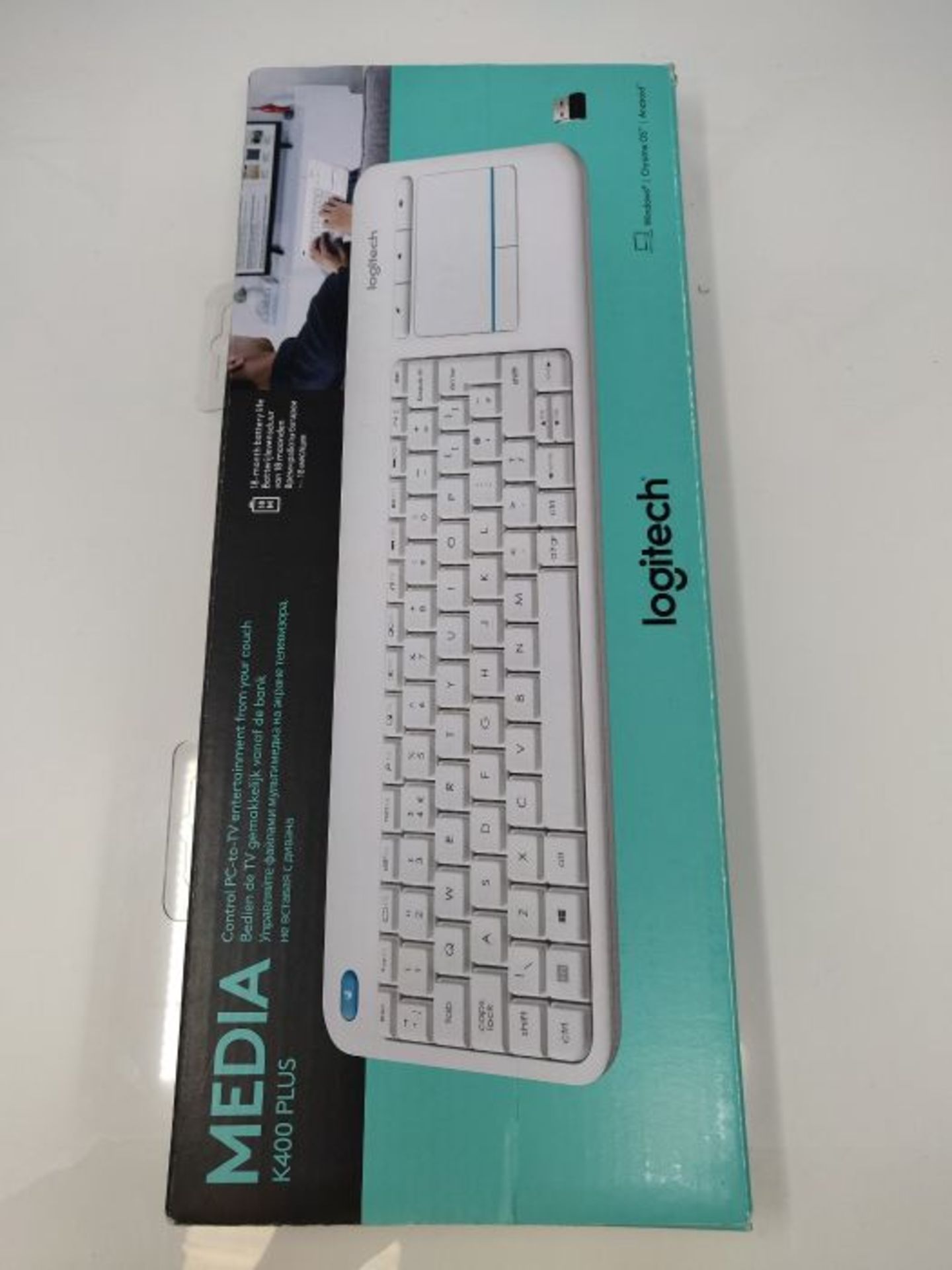 [INCOMPLETE] Logitech K400 Plus Kabellose Touch-TV-Tastatur mit integriertem Touchpad, - Image 2 of 3