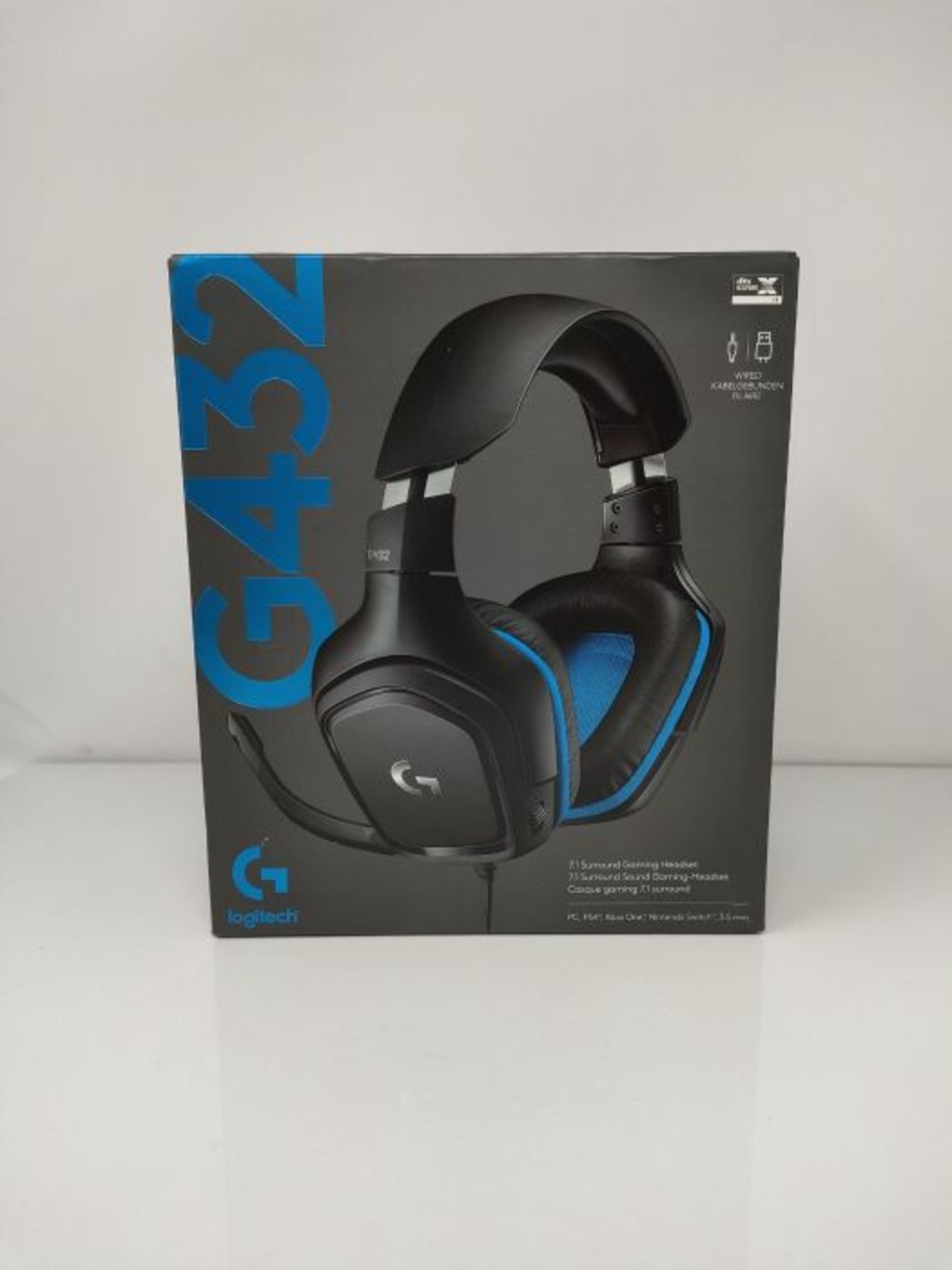 Logitech G432 Wired Gaming Headset, 7.1 Surround Sound, DTS Headphone:X 2.0, 50 mm Aud - Image 2 of 3