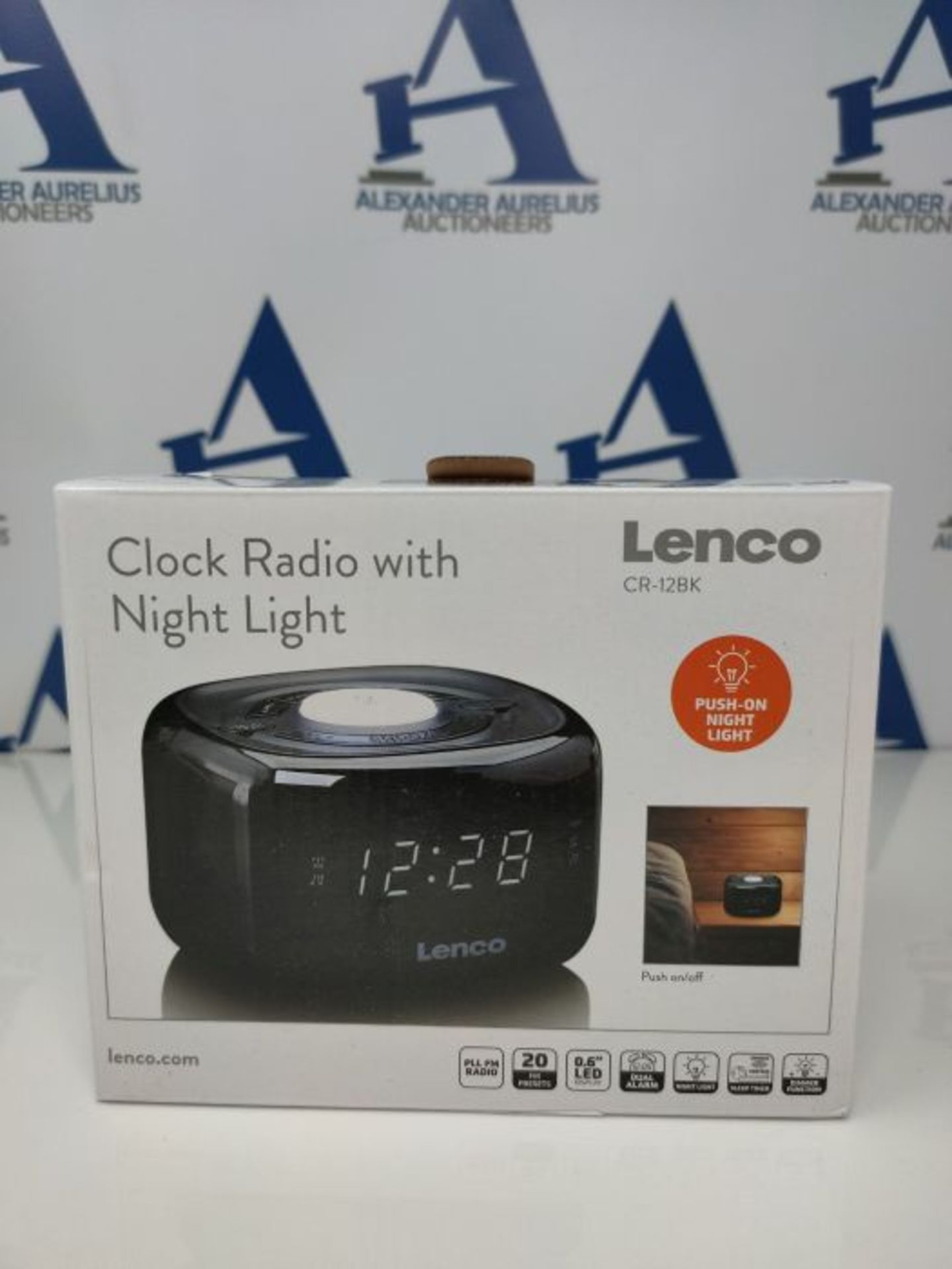 Lenco CR-12 Uhrenradio - Wecker mit Nachtlicht-Funktion - Easy Snooze - Sleep-Timer - - Image 2 of 3
