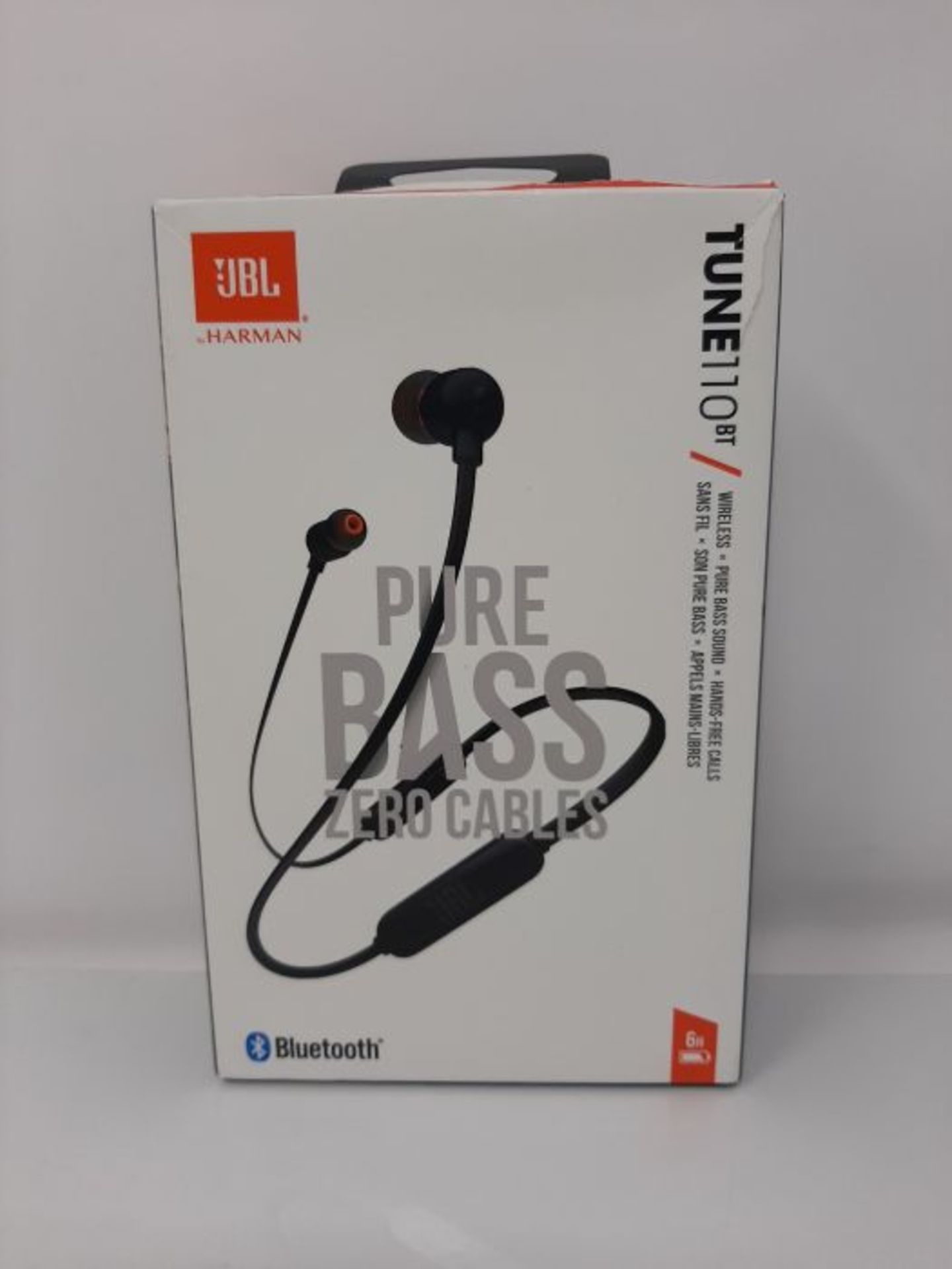 JBL TUNE 110BT Wireless In-Ear Headphones with Bluetooth - Neck flat tangle-free cable