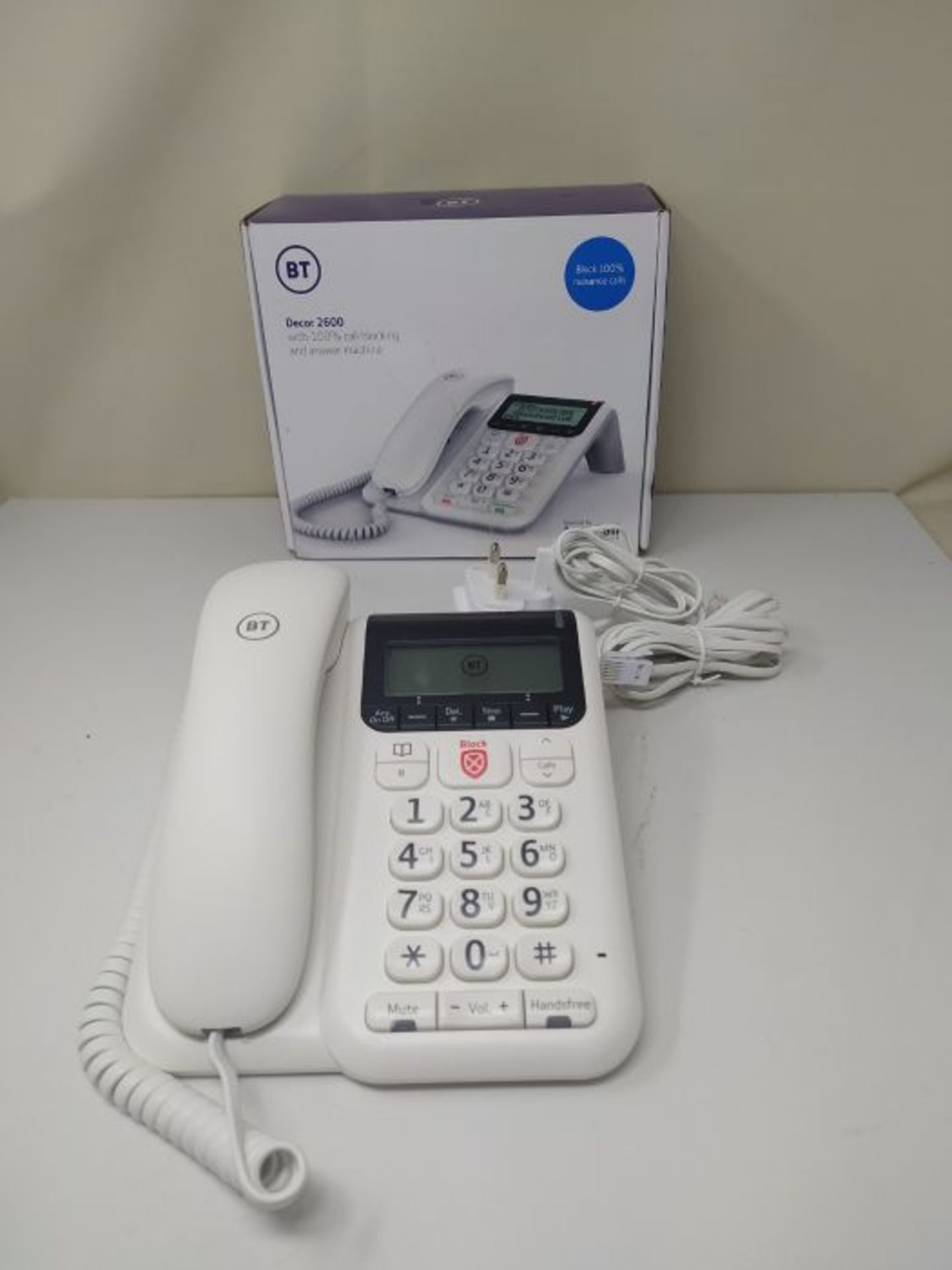 BT Decor Advanced Call Blocker Corded Telephone, White - Image 2 of 2