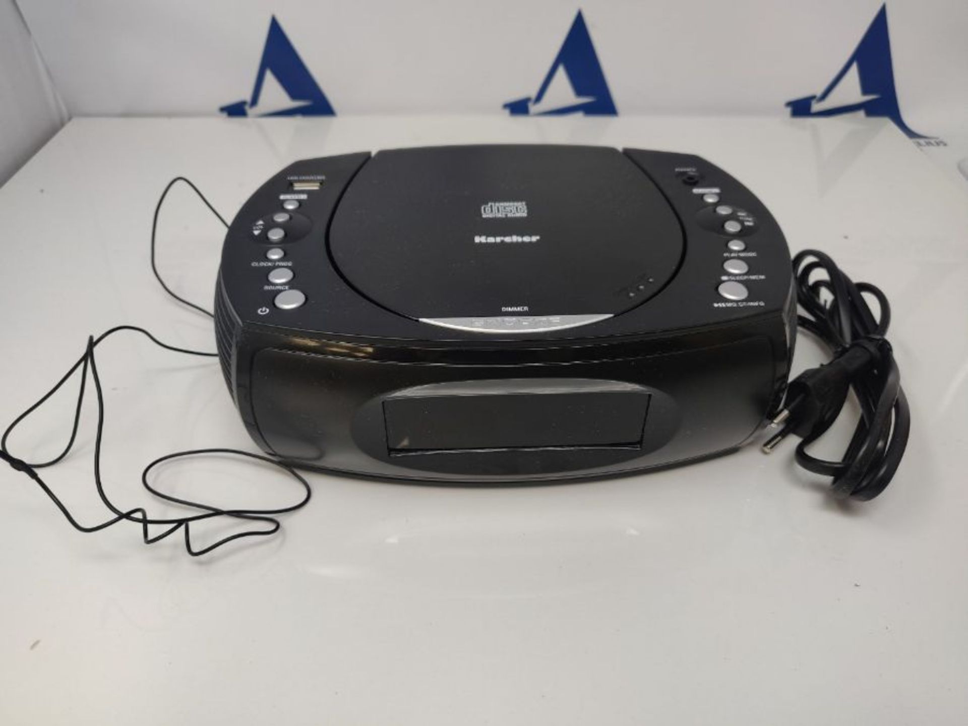 Kärcher (UR 1308) clock radio with CD player and FM radio (20 station memory) USB cha - Image 3 of 3