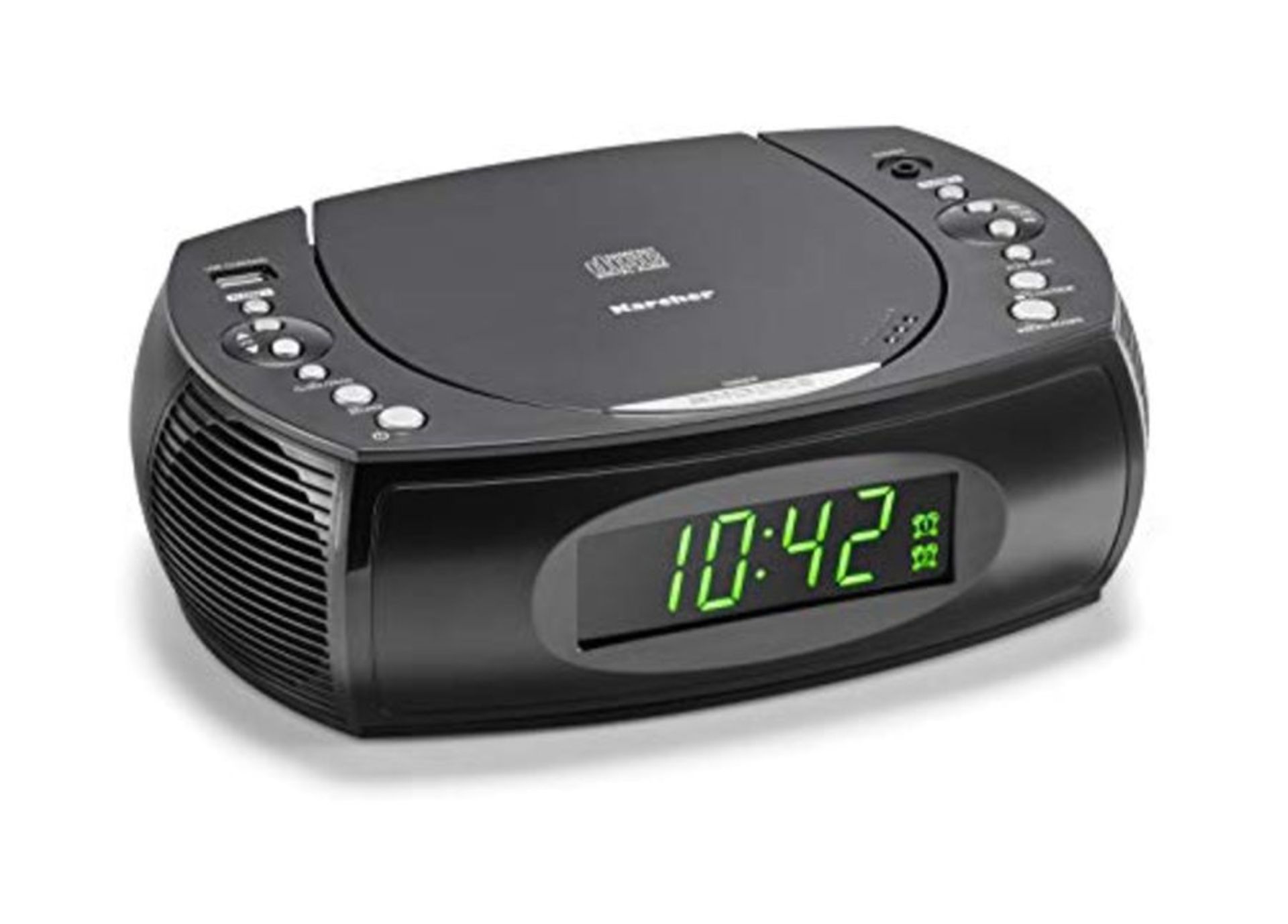 Kärcher (UR 1308) clock radio with CD player and FM radio (20 station memory) USB cha