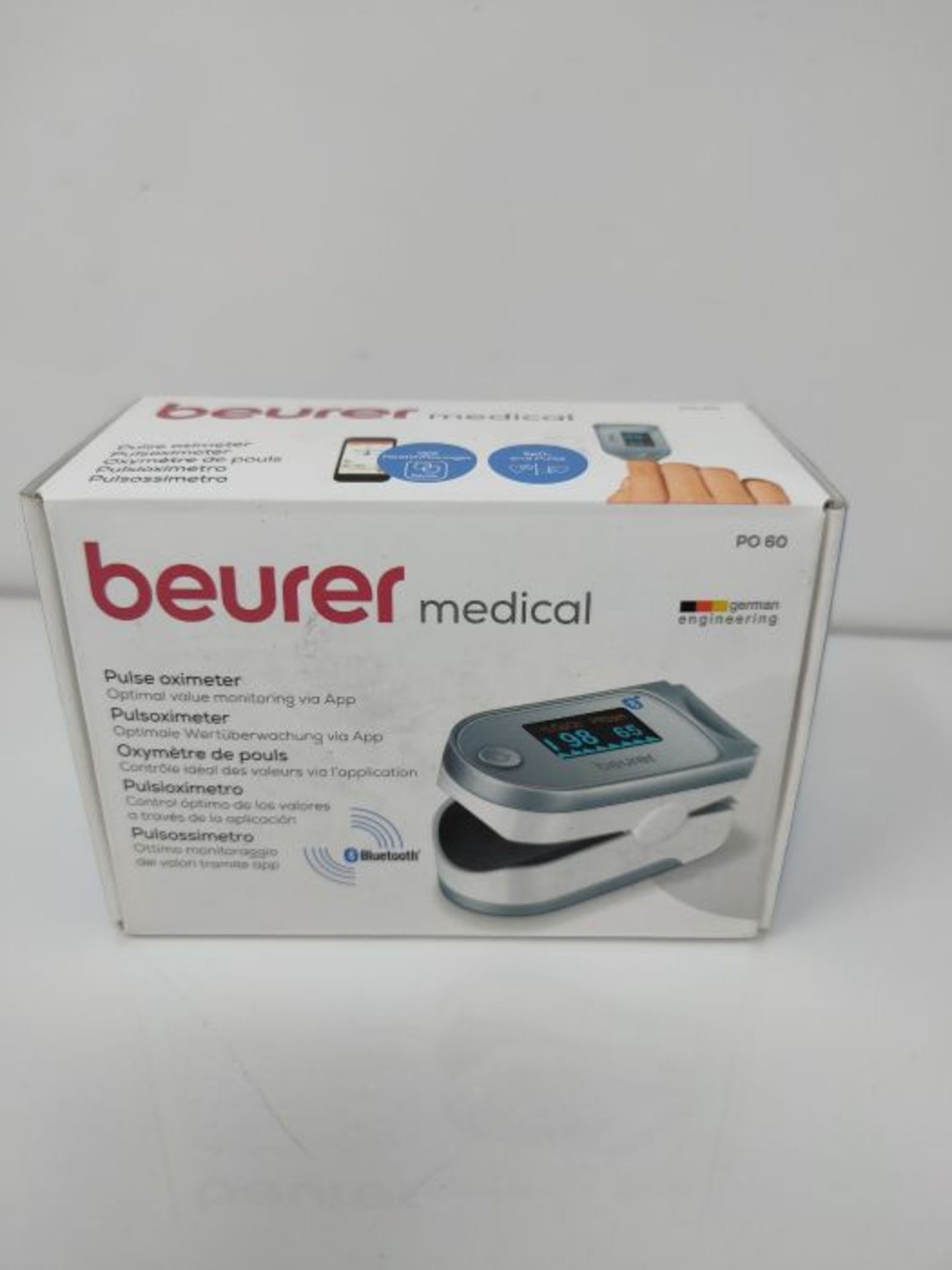 Beurer PO60 Pulse Oximeter with Bluetooth | Measures Heart Rate and arterial Oxygen Sa - Image 2 of 3