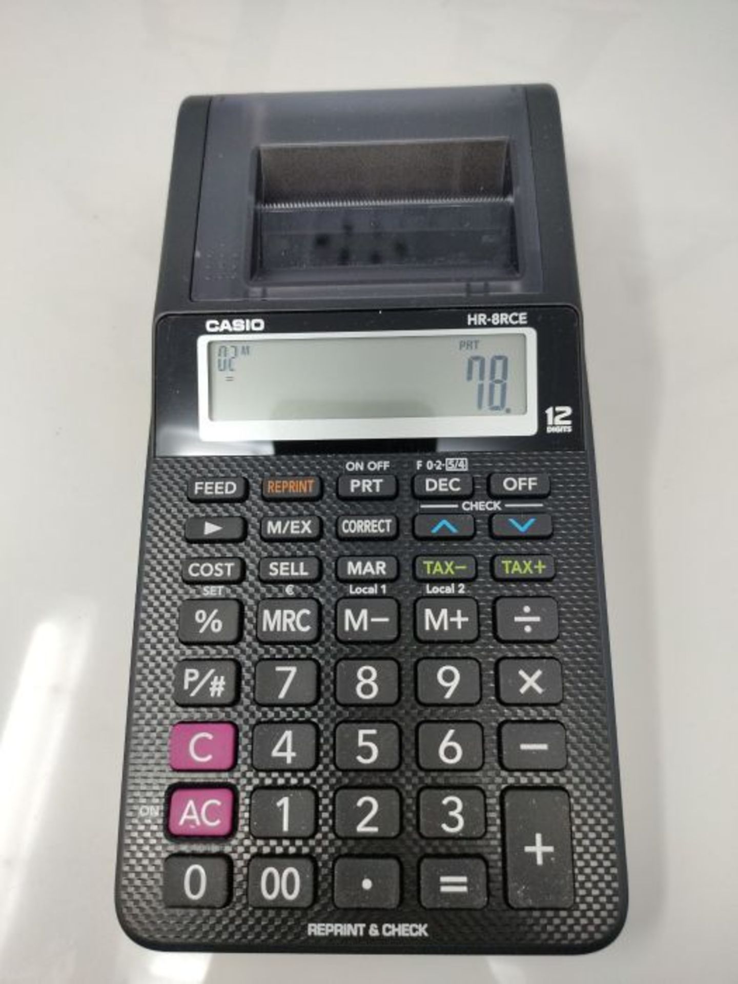 Casio HR-8RCE Printing Calculator, Black - Image 3 of 3