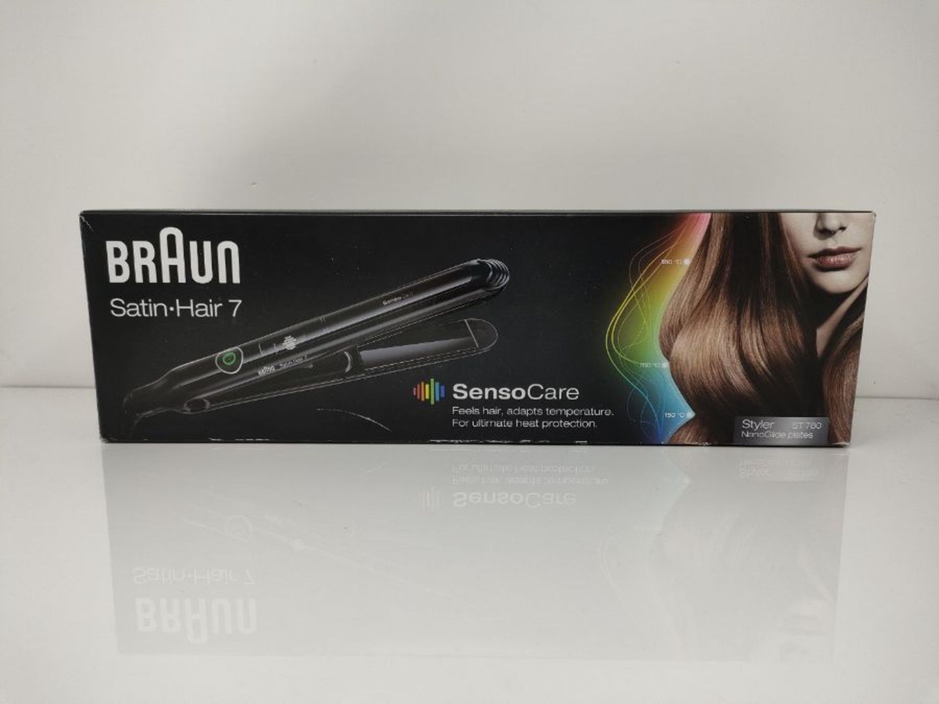 RRP £71.00 Braun Satin Hair 7 SensoCare Fer Ã  lisser en cÃ©ramique Noir, Technologie Sensor - Image 2 of 3