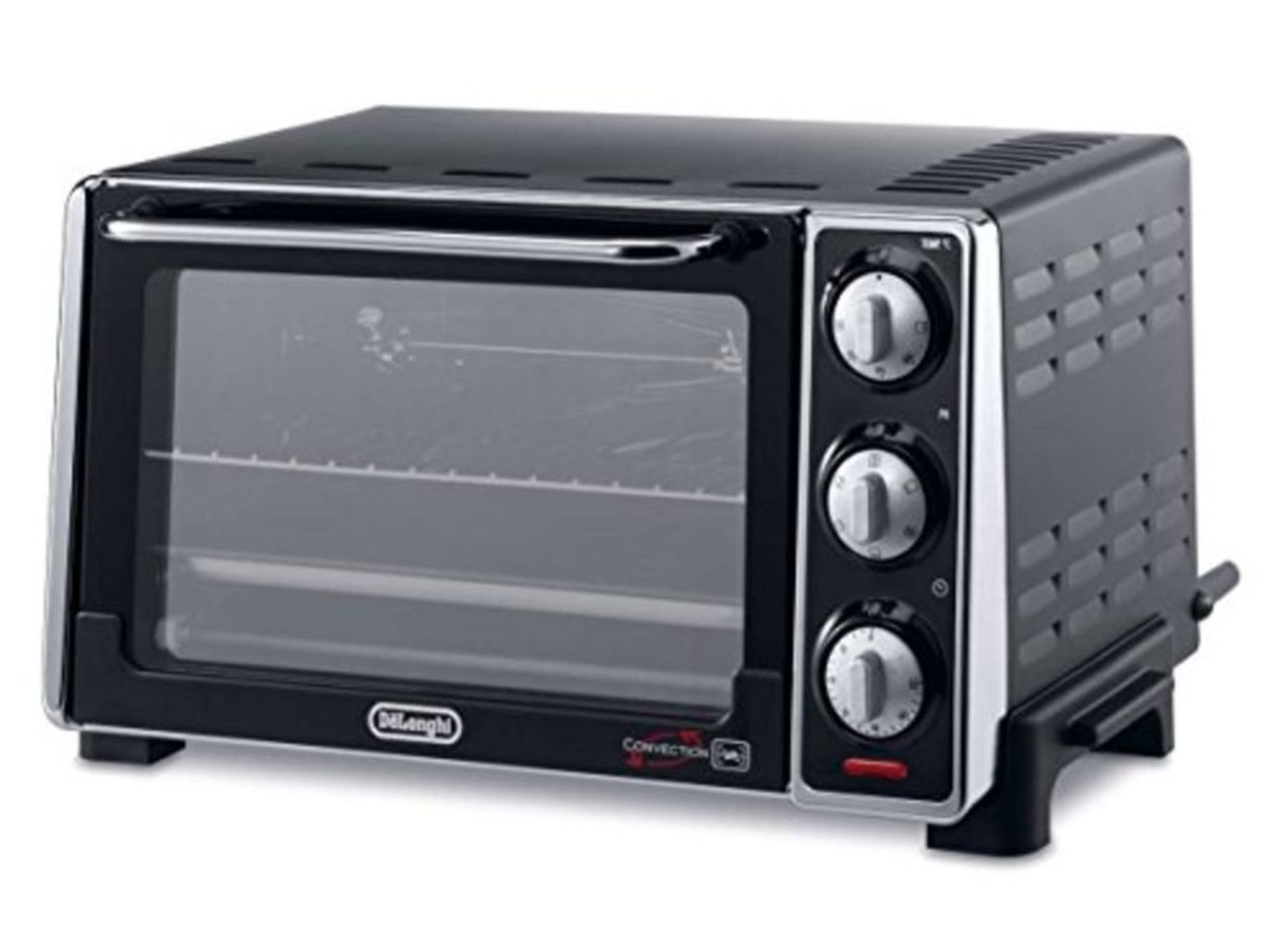 RRP £96.00 De longhi oven 20lt eo2079. 2 black ventilated standards a12