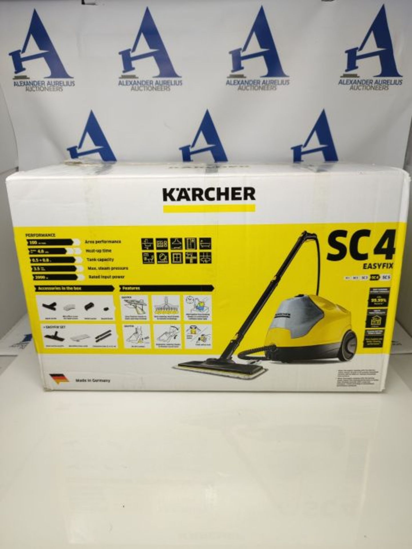 RRP £220.00 Kärcher SC4 EasyFix Steam Cleaner, Kills 99.9% of Bacteria Without Cleaning Chemicals - Image 2 of 3