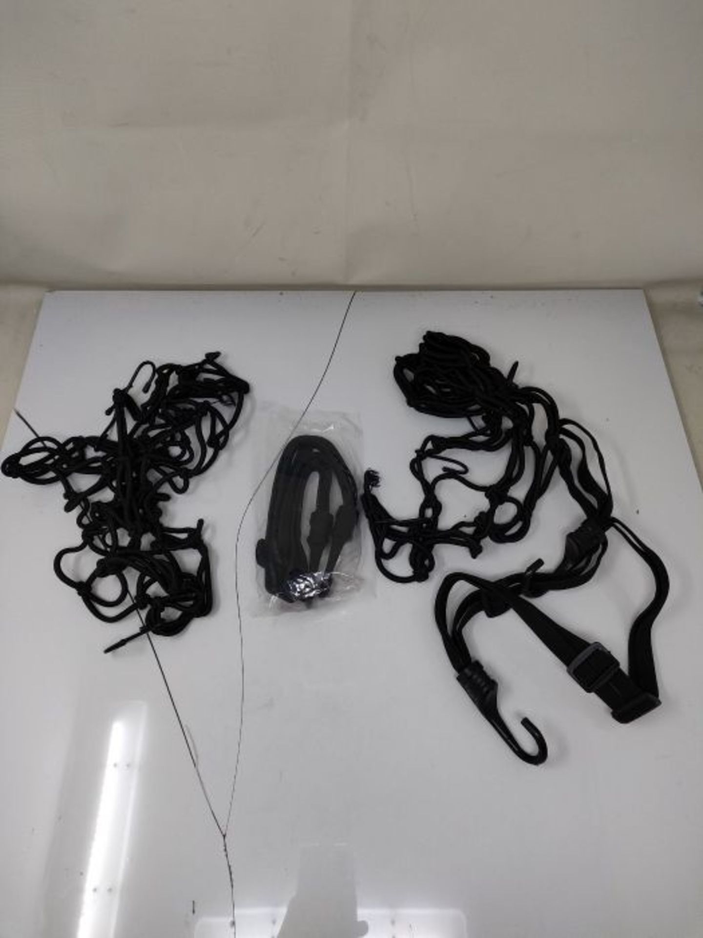 Pack of 2 motorcycle luggage net, bicycle net, helmet net with hook, tension net, safe - Image 2 of 2